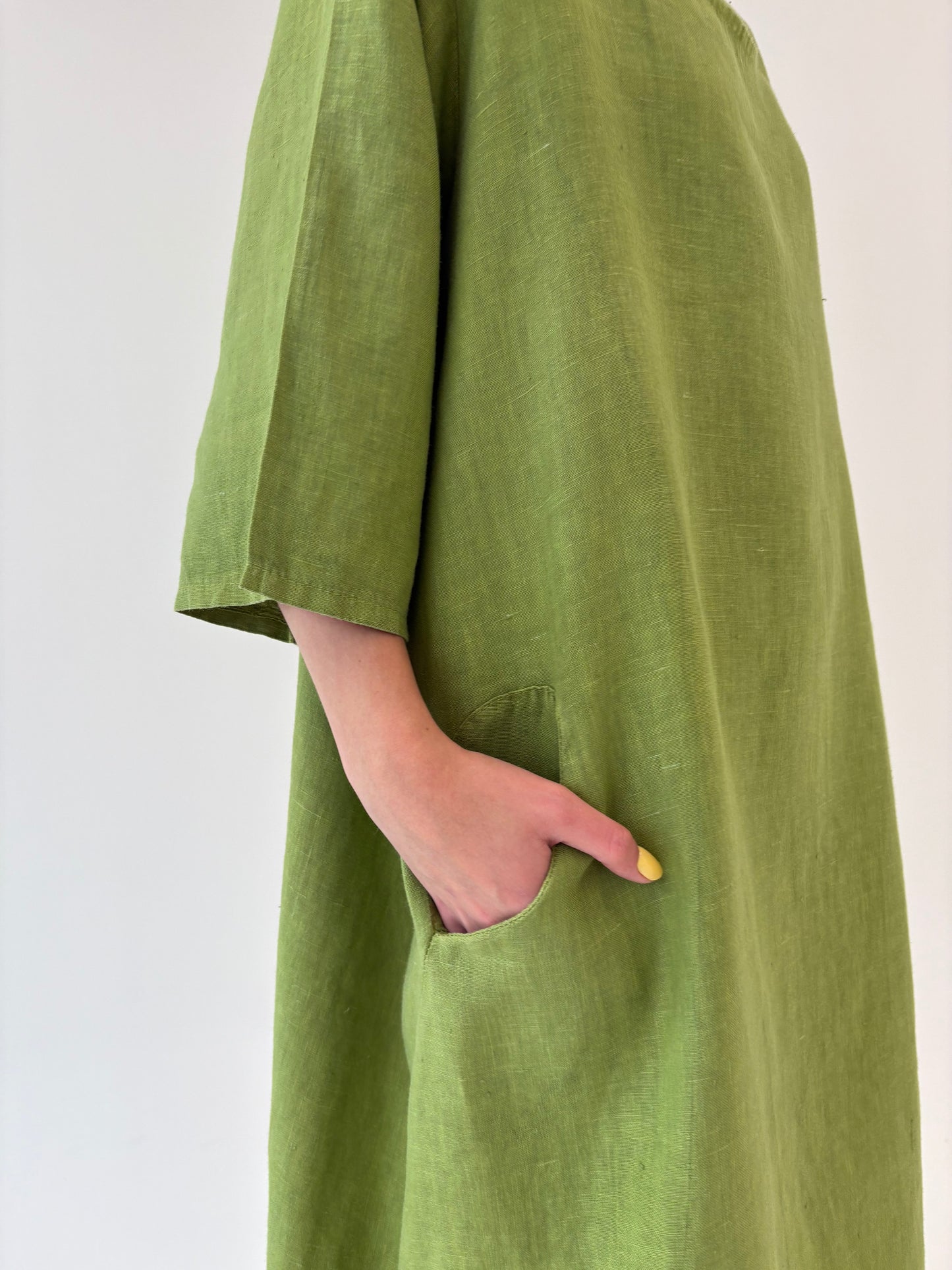 Rochie seaweed green italiană din în premium în croi minimalist