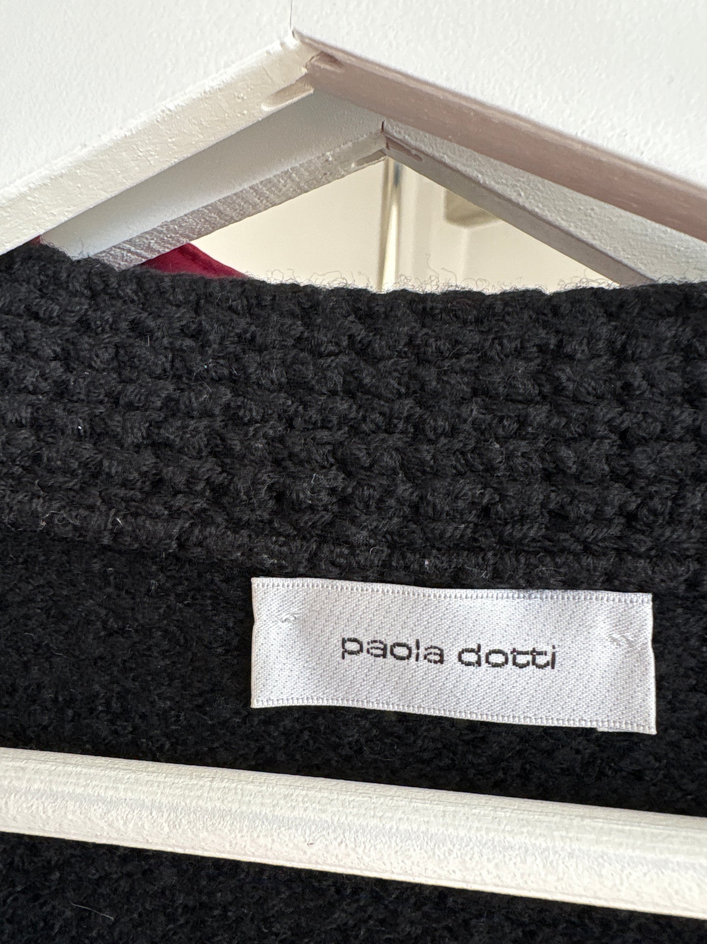 Cardigan negru italian super premium din lana merino extrafina de gramaj mare