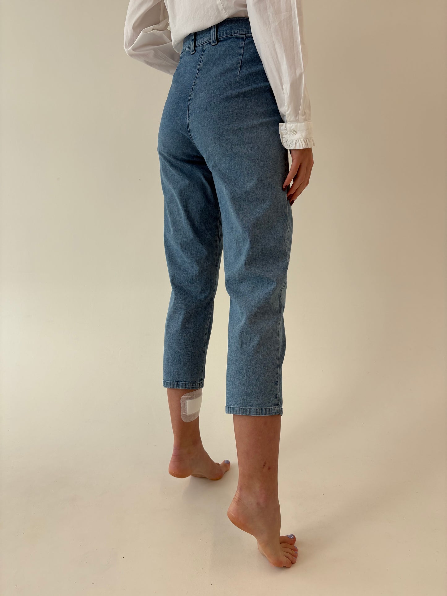 Jeans vintage petite ultra modelator confort cu talie înaltă