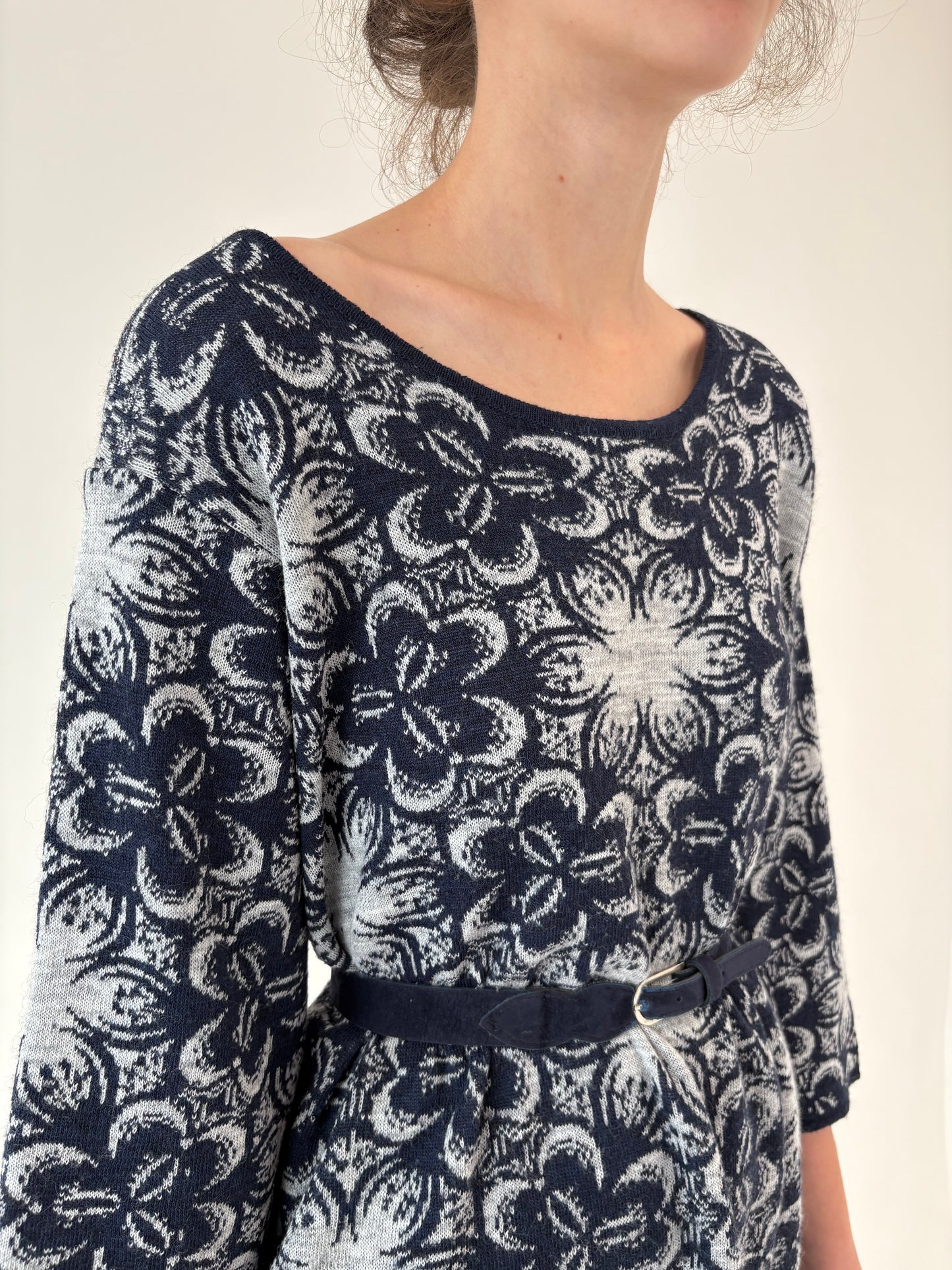 Rochie din jerse de lana merino extrafina de gramaj mare