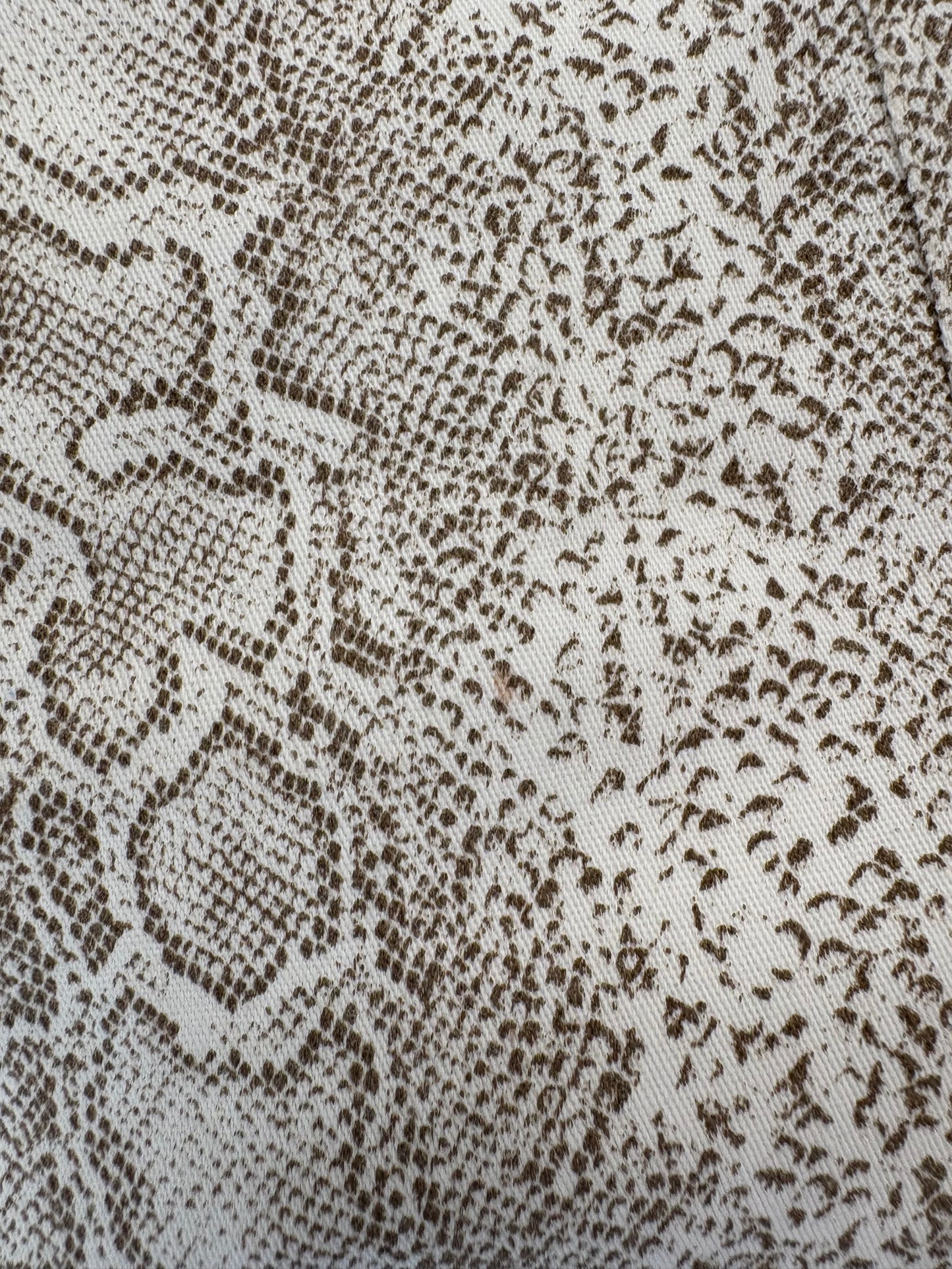 Set snake print ivorie cu chestia colate brown din bumbac modelator