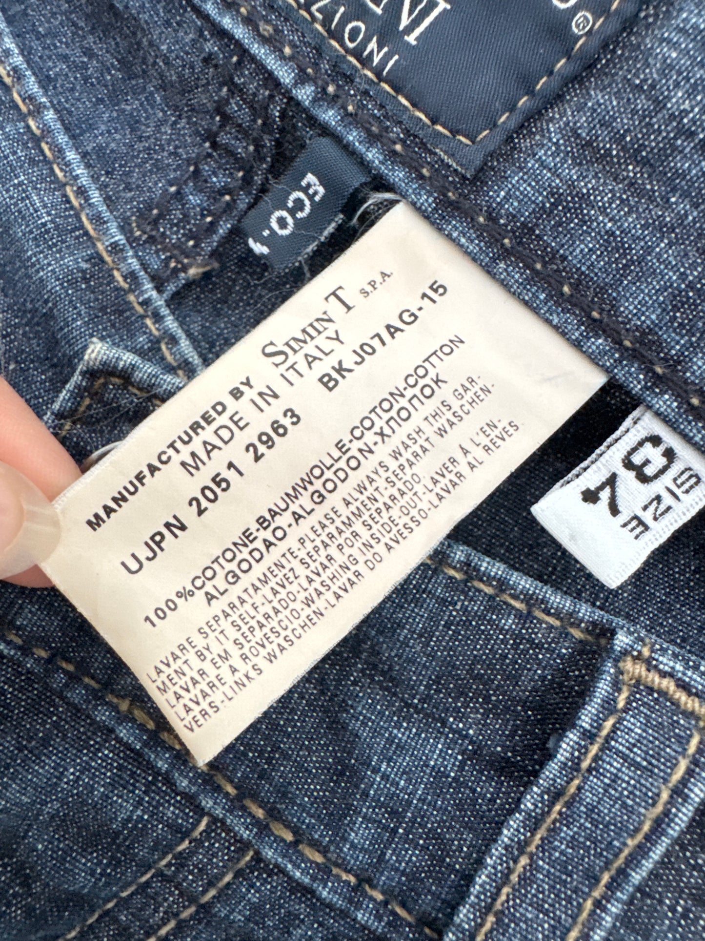Jeans ultra luxury Armani din gama de top dark wash straight leg taller