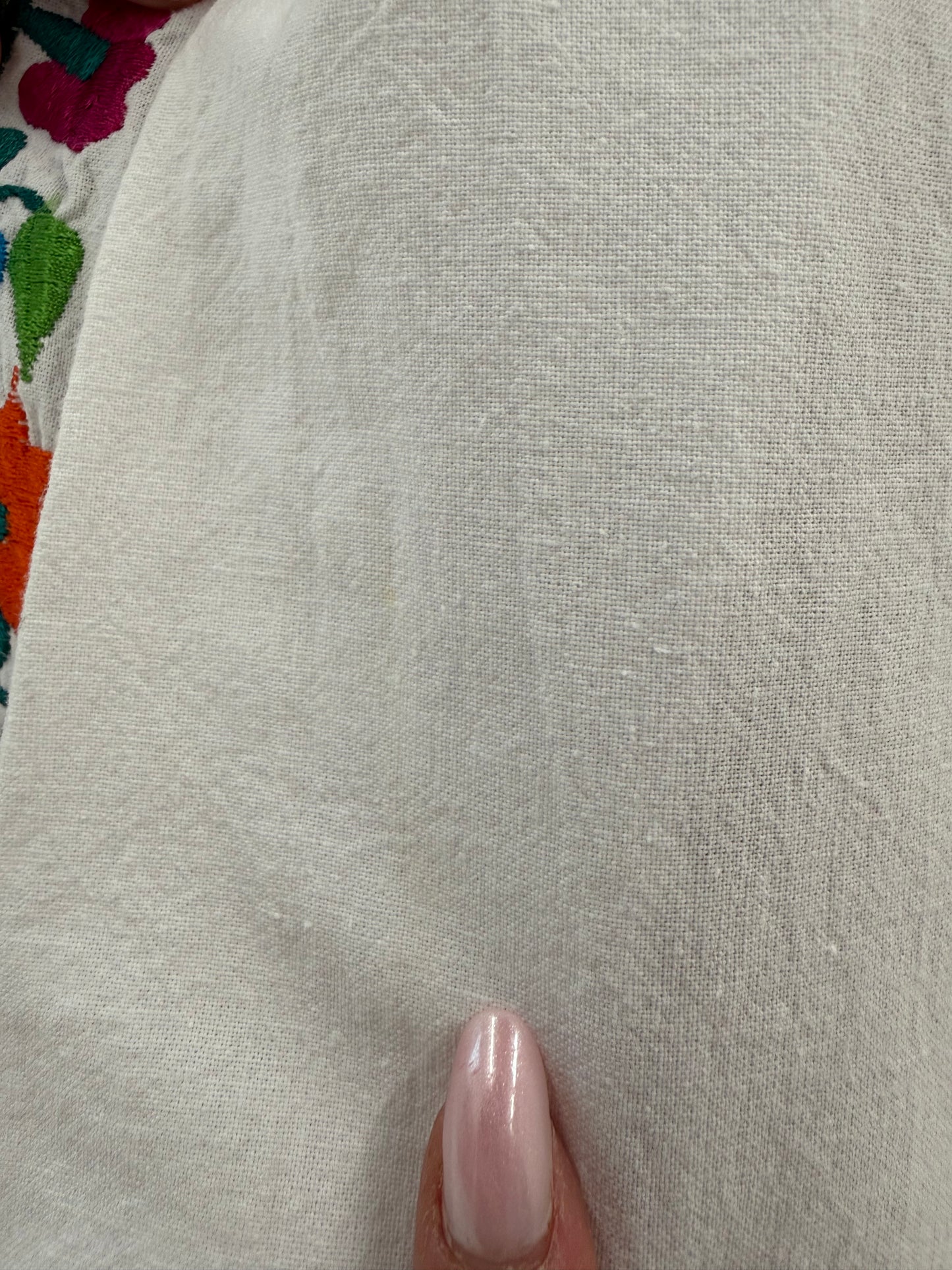 Kaftan vintage bijuterie din pânză cu broderie manuală și talie reglabilă