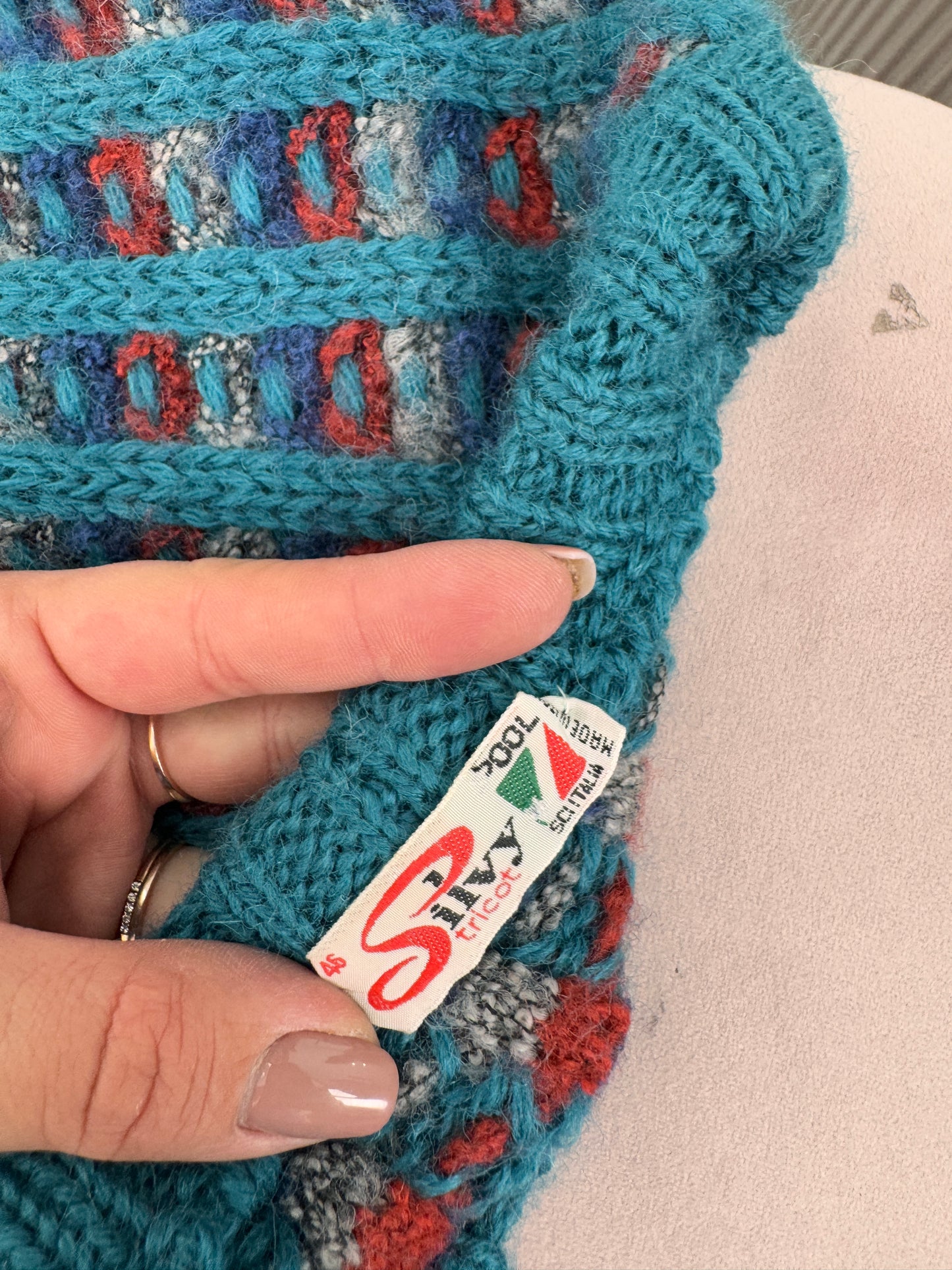 Pulover vintage gros din lana texturată