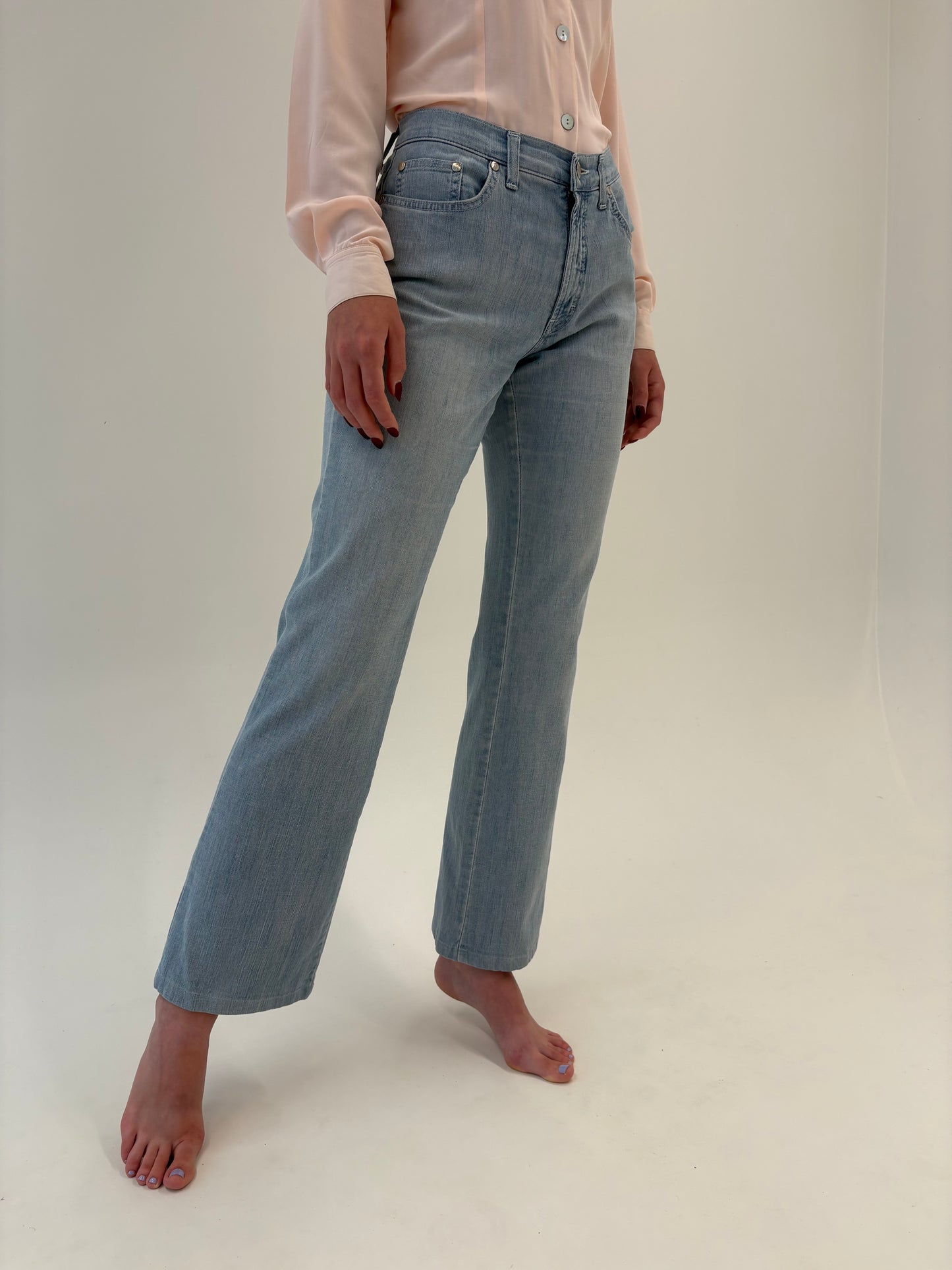 Jeans luxury Trussardi bootcut light wash modelator