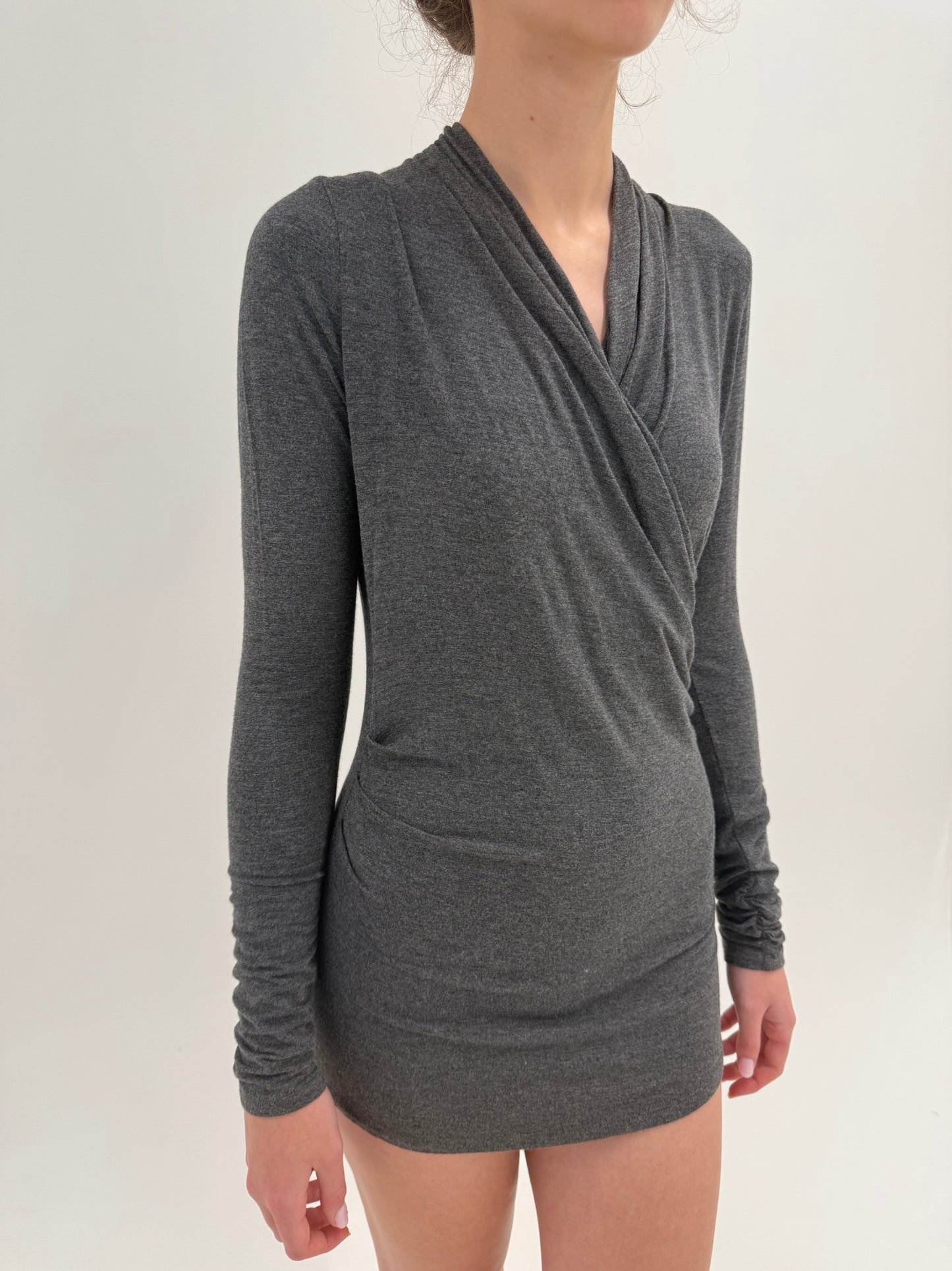 Bluză petrecută Max Mara cu fronseu din jerse extafin