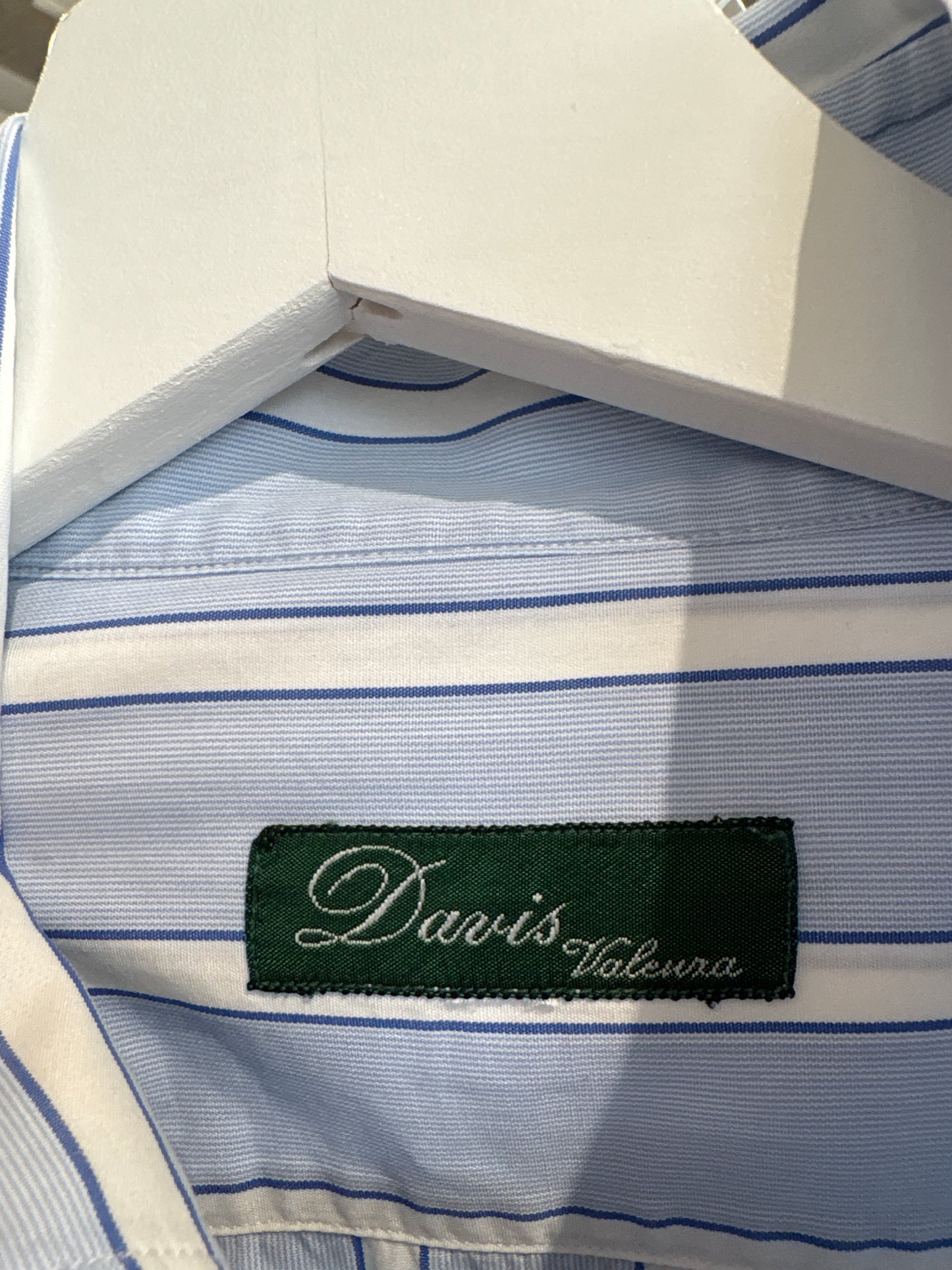 Cămașa baby blue petite cu dungi verticale din poplin premium de bumbac