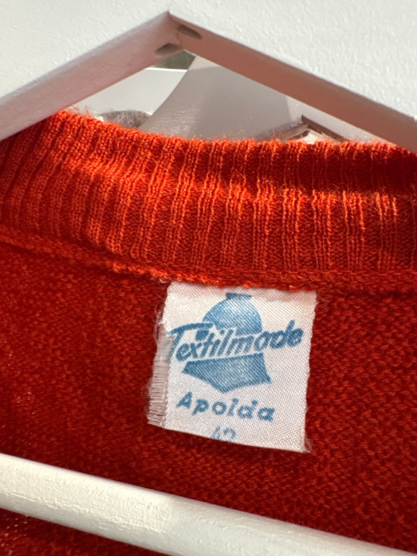 Top burnt orange din lana extrafina