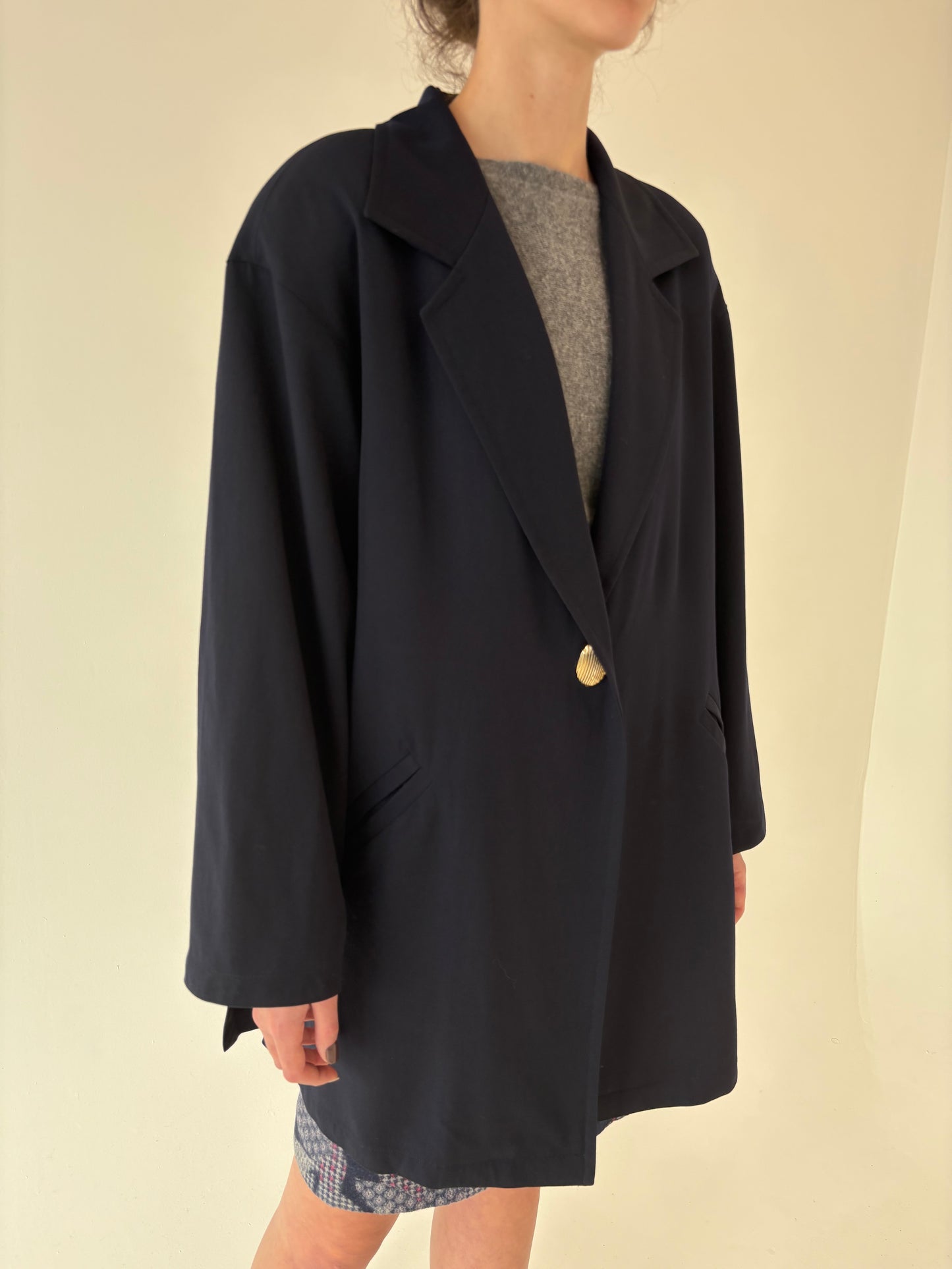 Pardesiu în stil Balenciaga de brand luxury plus size Marina Rinaldi din lana extrafina