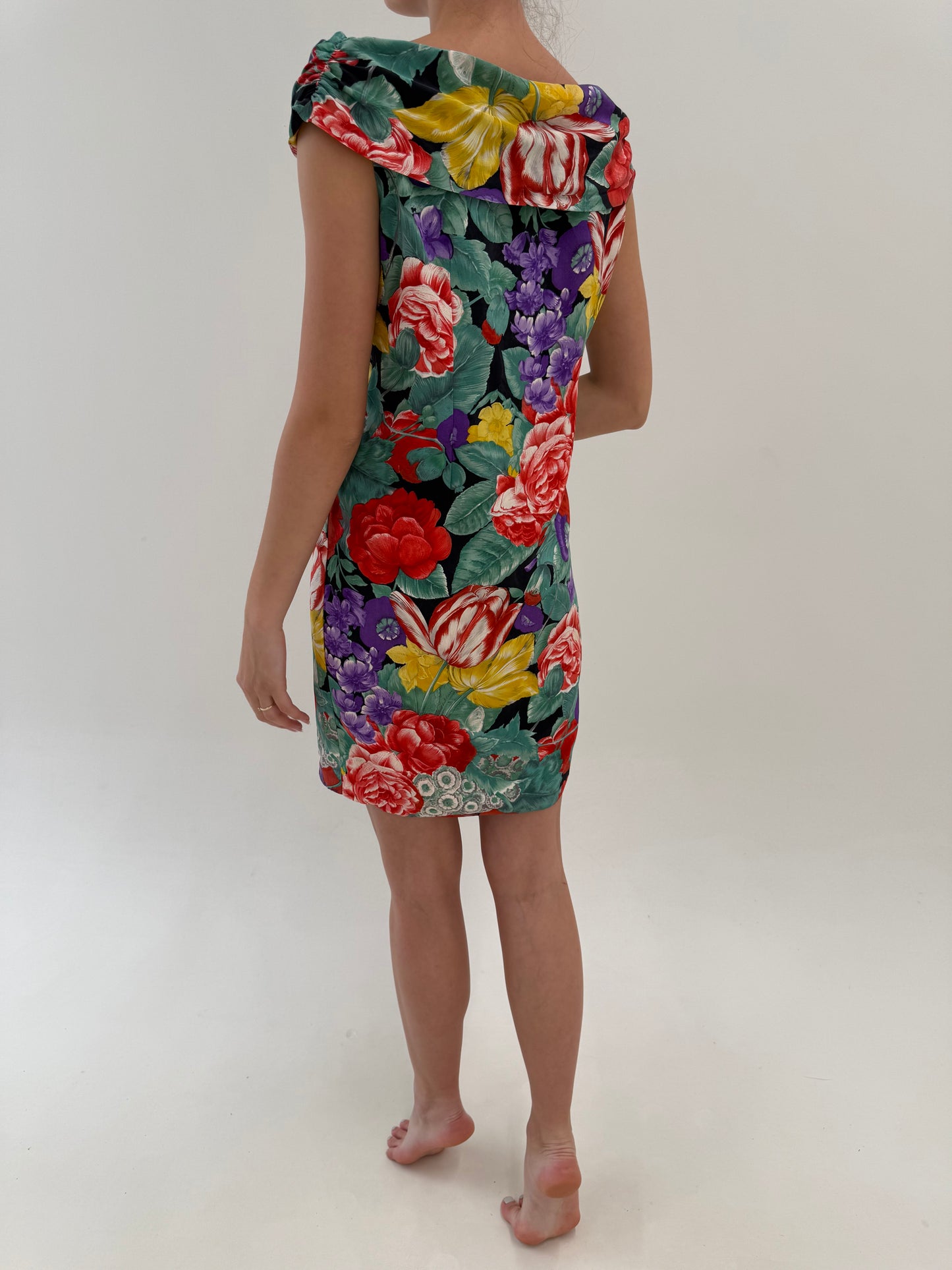 Rochie vintage in stil Jackie Keneddy din mătase naturală în croi de ani 60