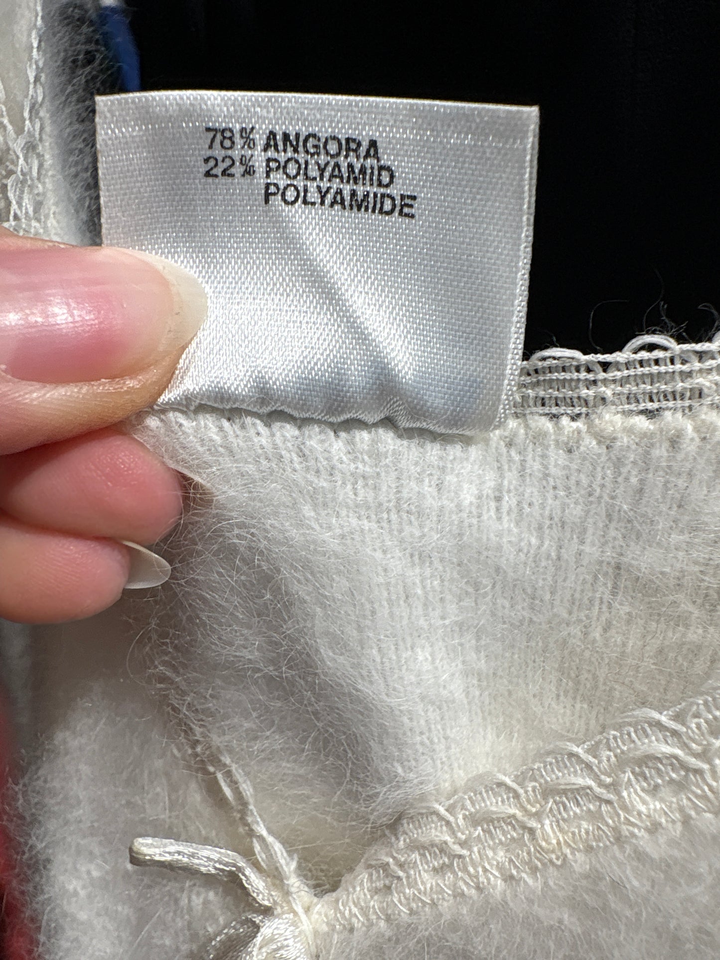 Top old vintage anii 80 din Angora cambrat și lung în stil furou