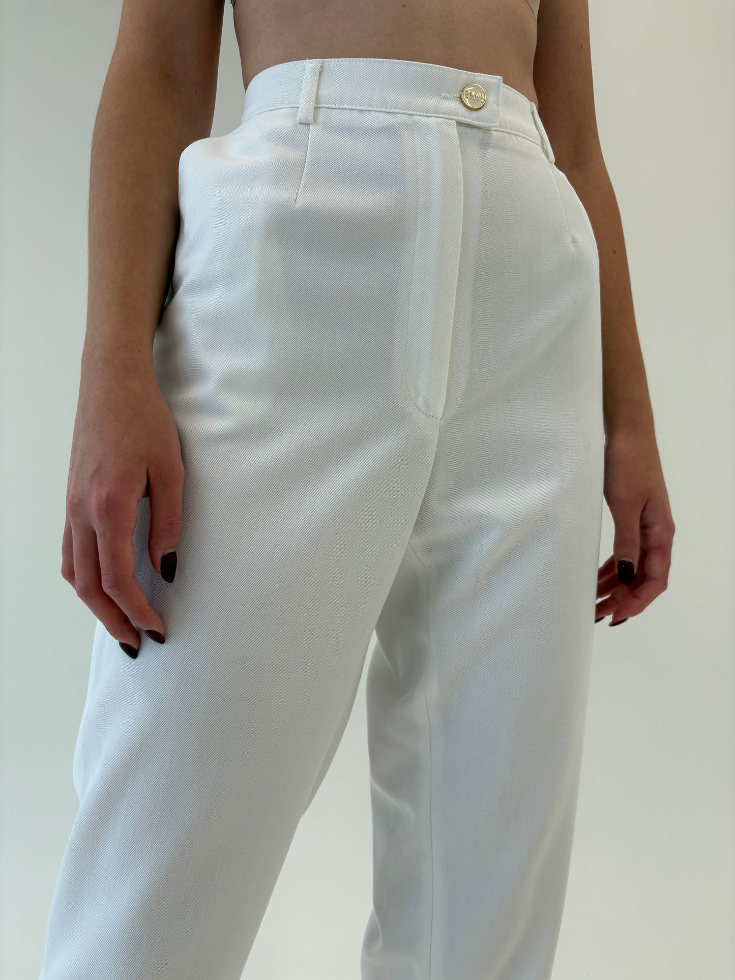 Pantaloni business cu talie ultra înaltă ușor elastică