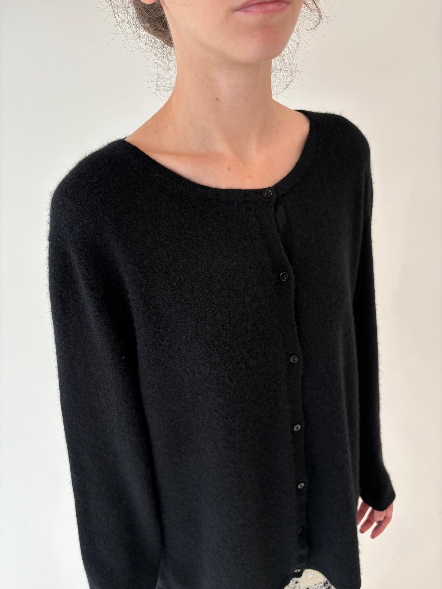 Cardigan negru din cașmir