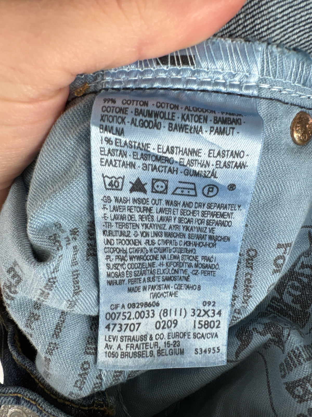 Jeans Levi’s tall 752 classic wash straight leg din denim plin confort