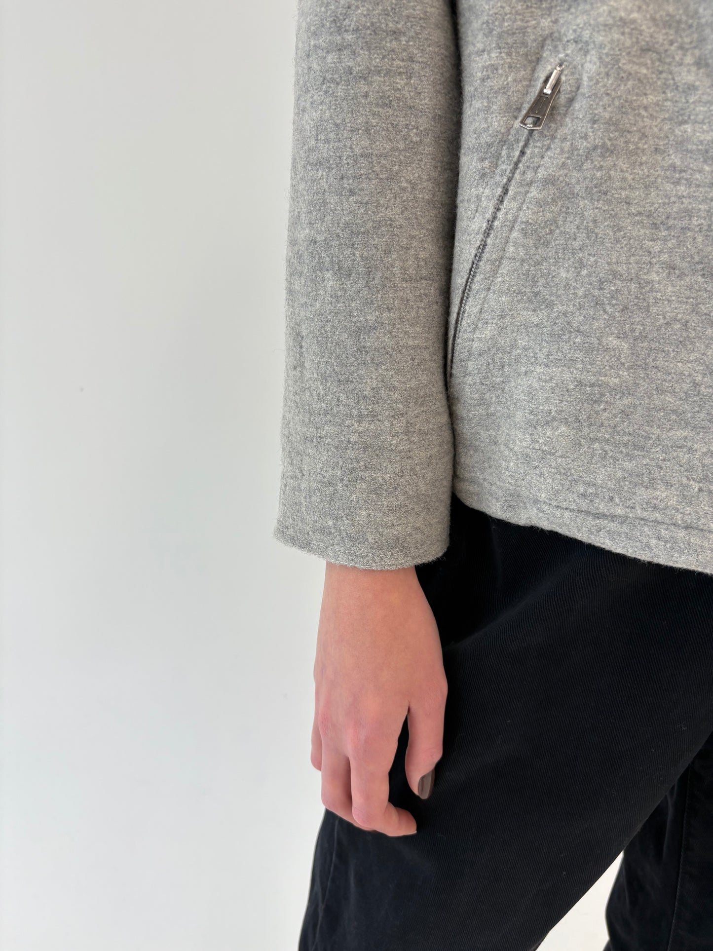 Jacheta cu glugă din boiled wool petite cu influențe sport