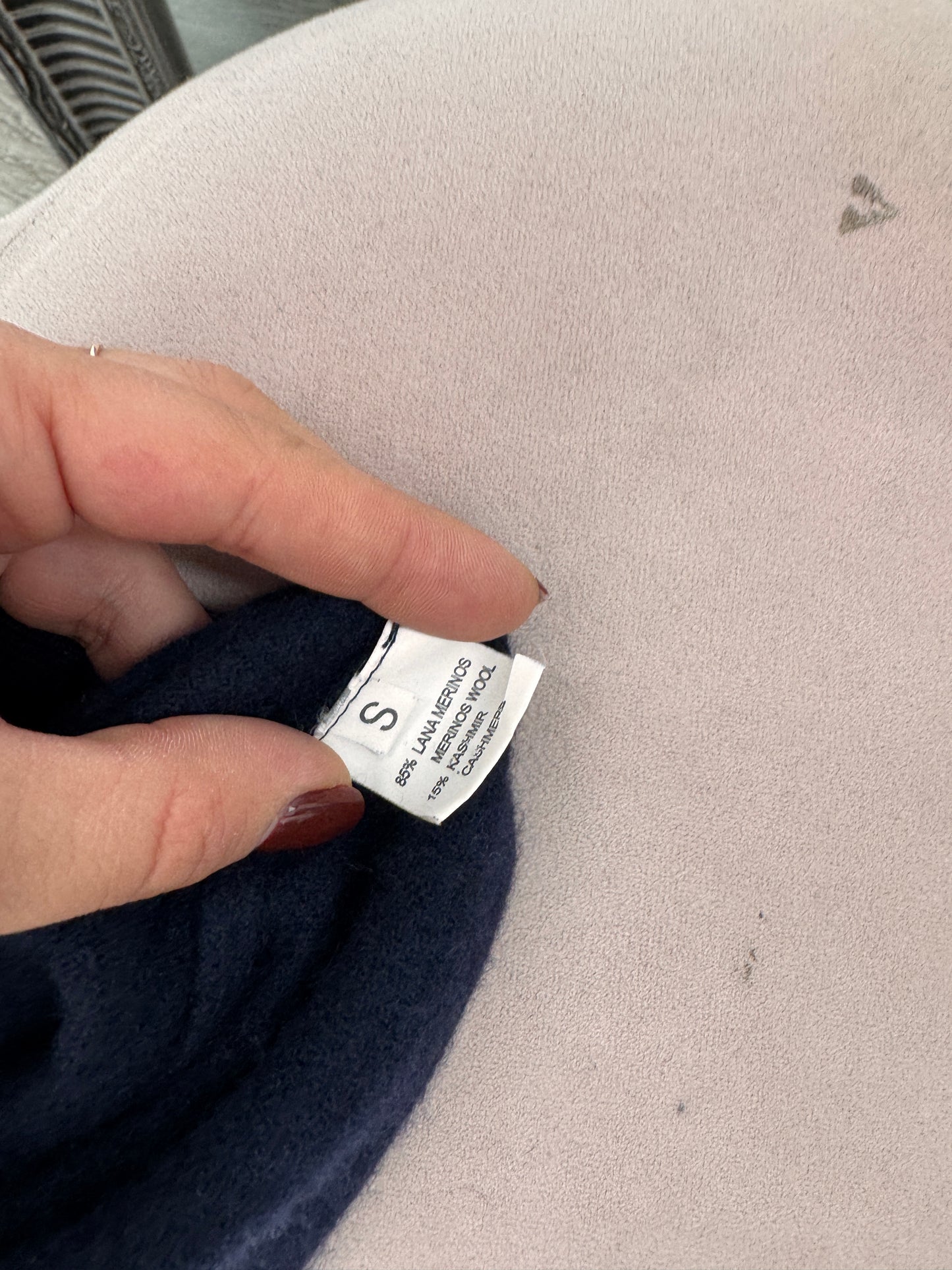 Cardigan Navy tall din lana merino și cașmir