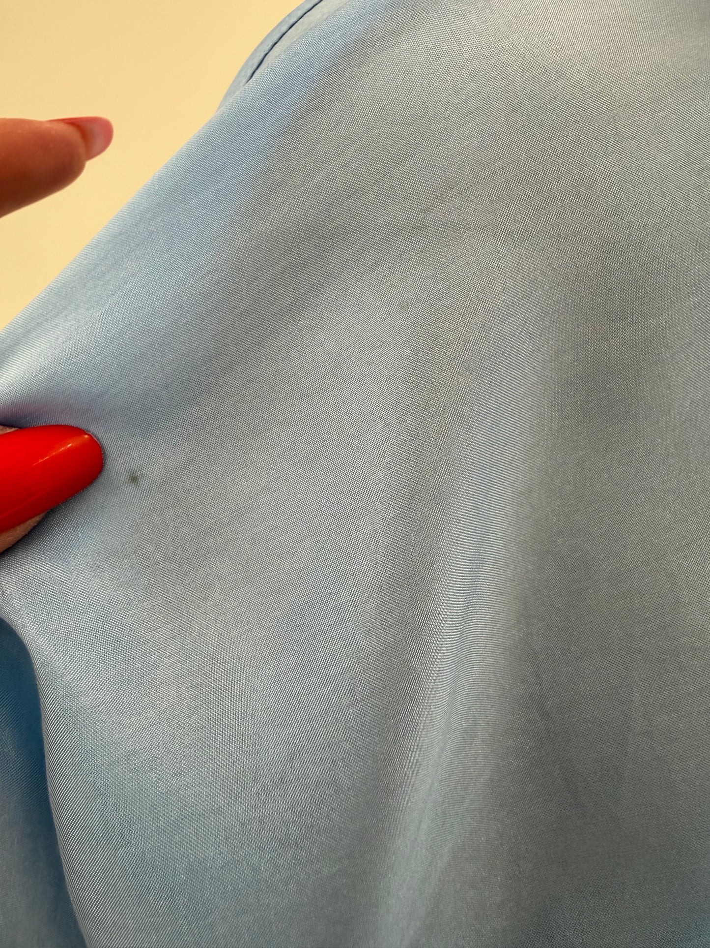 Salopetă tallbaby blue din mătase naturală cu talie ultra înaltă elastică