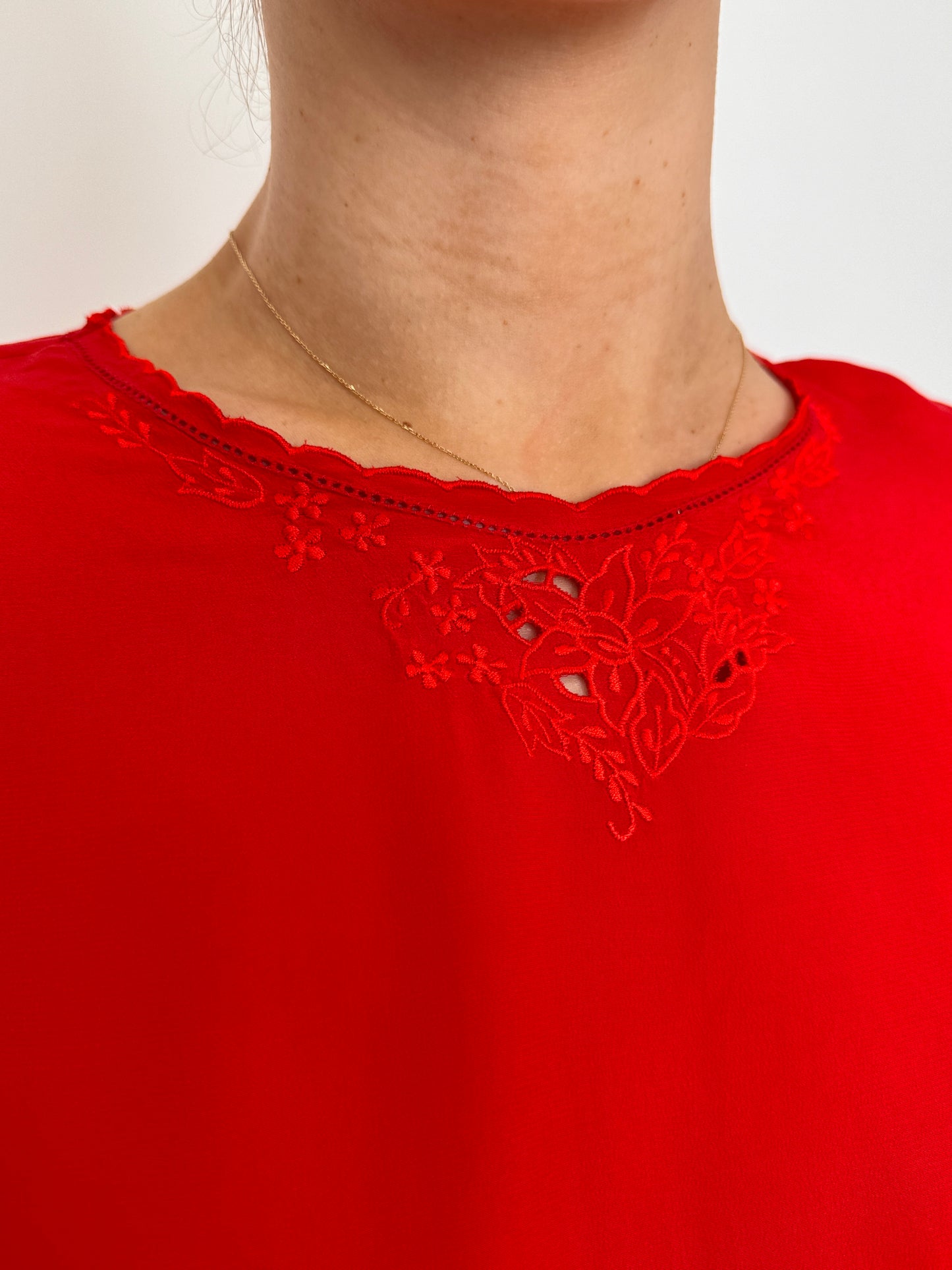 Bluză vintage bijuterie din mătase naturală brodată manual
