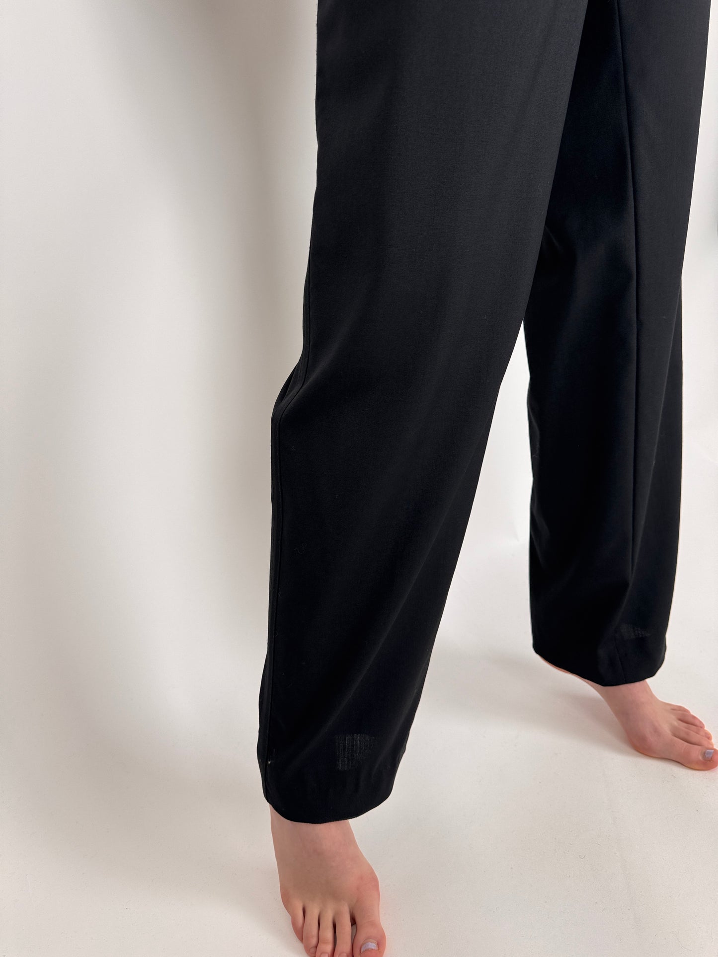 Pantaloni tall din lana extrafina cu talie înaltă și vipușca