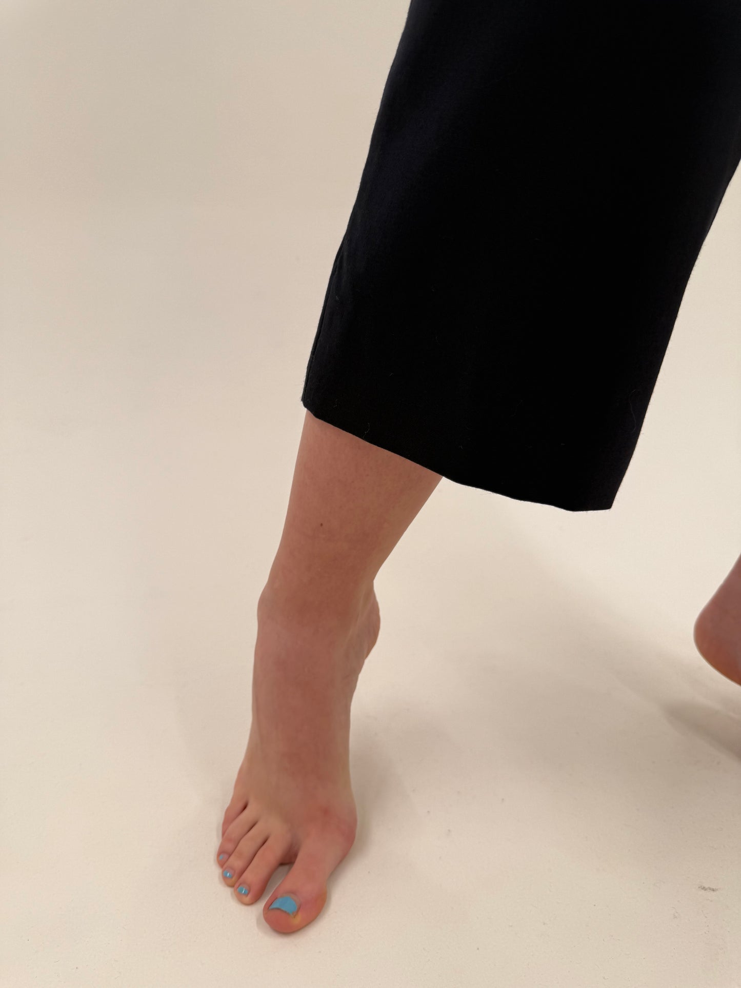 Pantaloni Navy italienești din lana extrafina confort cu talie înaltă