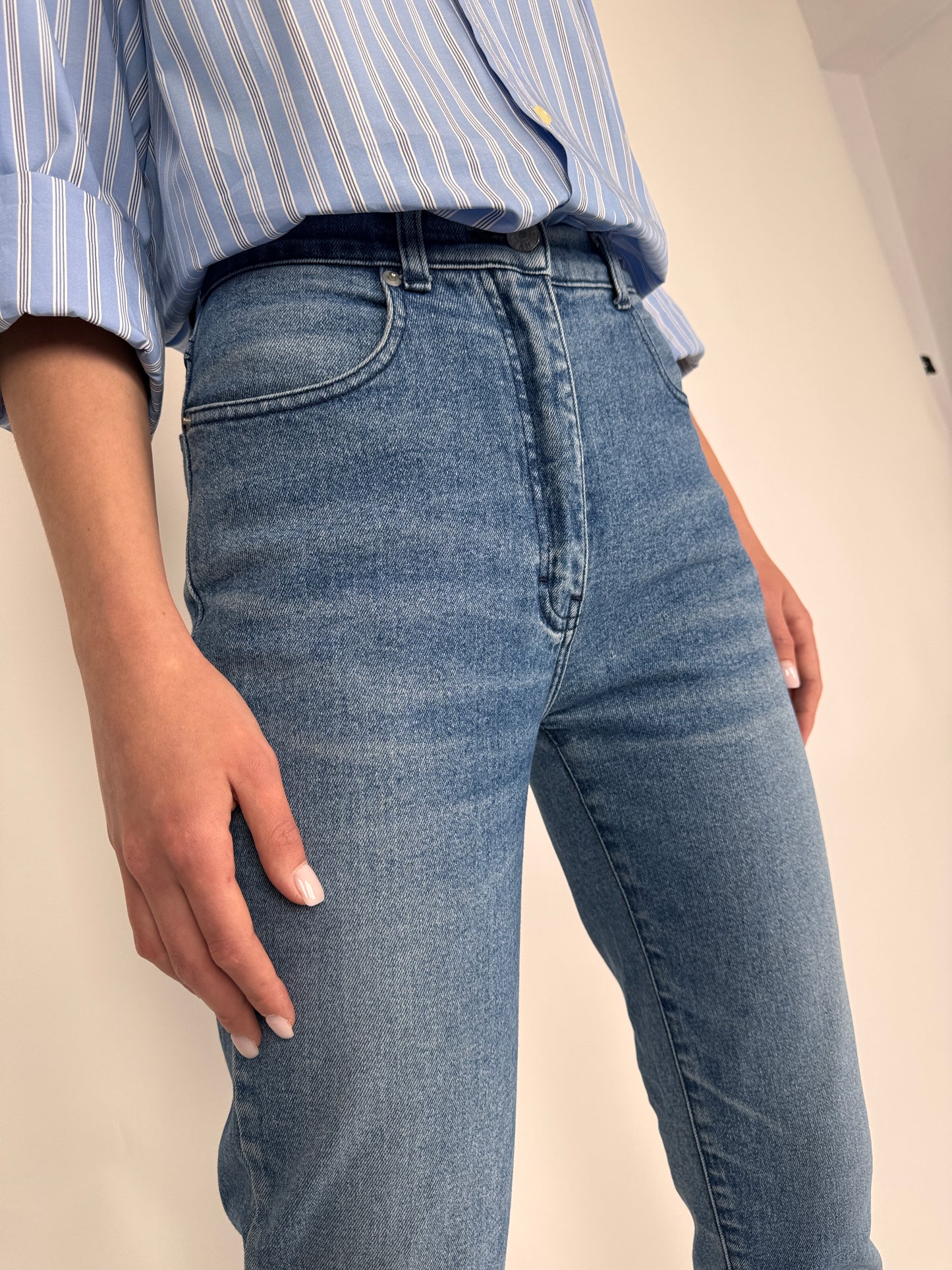 Jeanși vintage premium modelatori cu talie înaltă