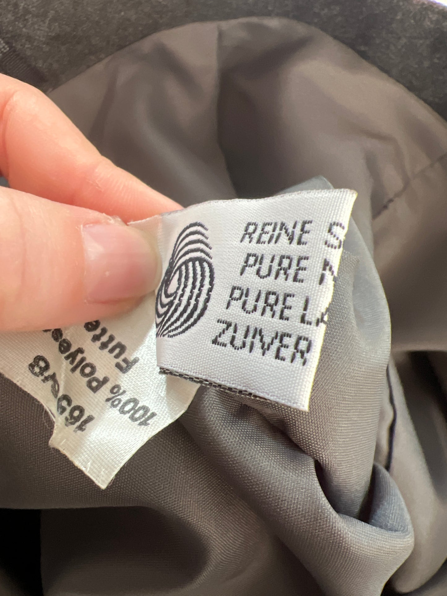 Fustă charcoal gray midi din lana pura super amplă cu talie înaltă marcată