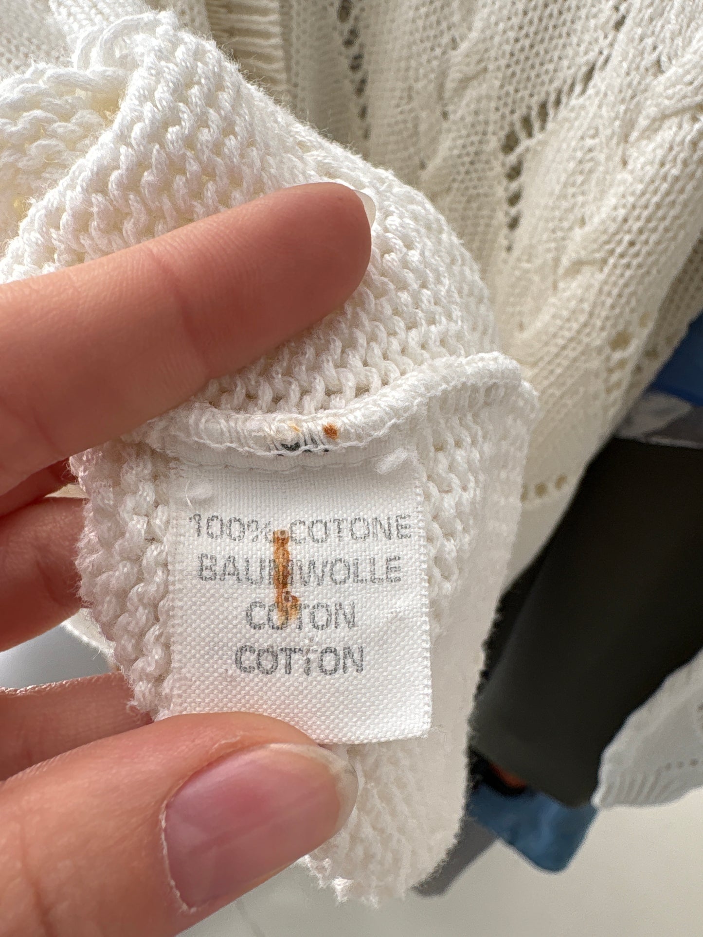 Cardigan vintage din Bumbac excepțional dantelat in croi lejer