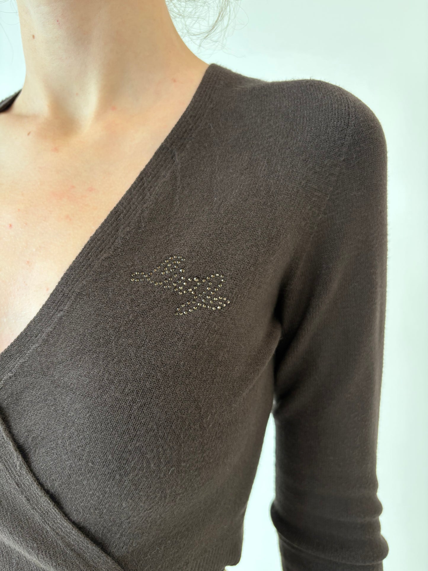 Cardigan petrecut Liu&Jo dark chocolate brown