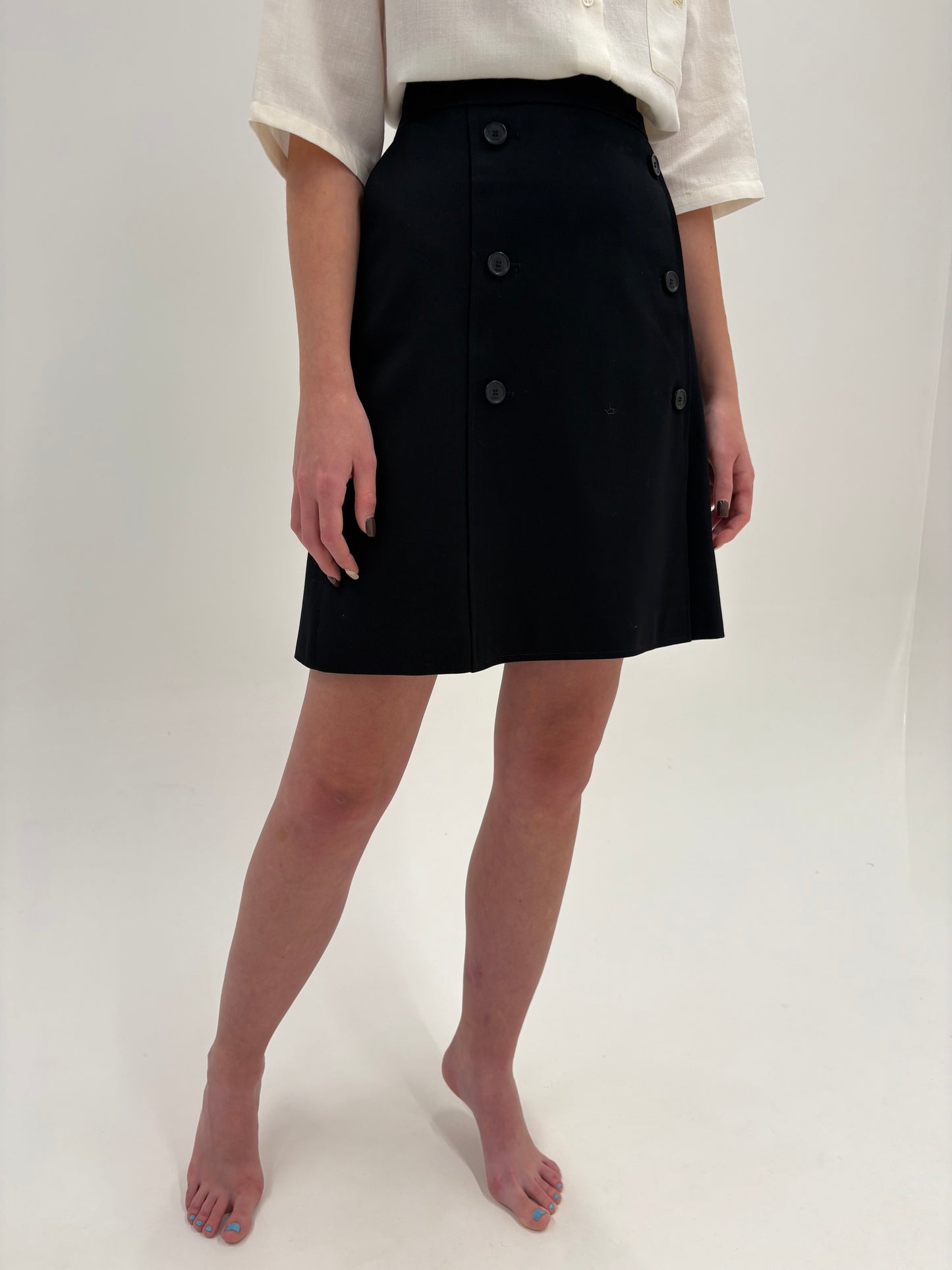 Fustă neagră Hugo Boss cu talie ultra înaltă marcată