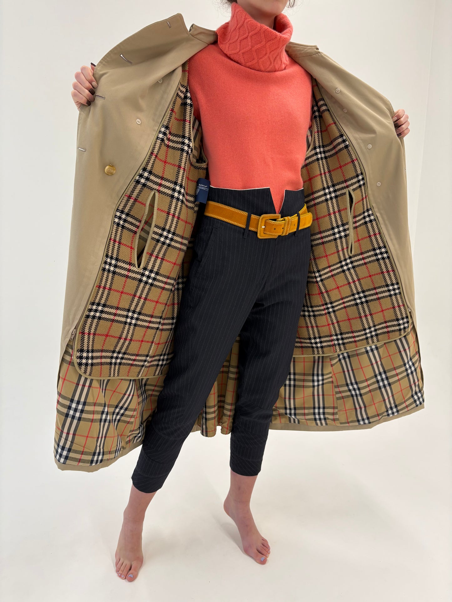 Trench vintage Burberry high end cu liner de lana detașabil inclus
