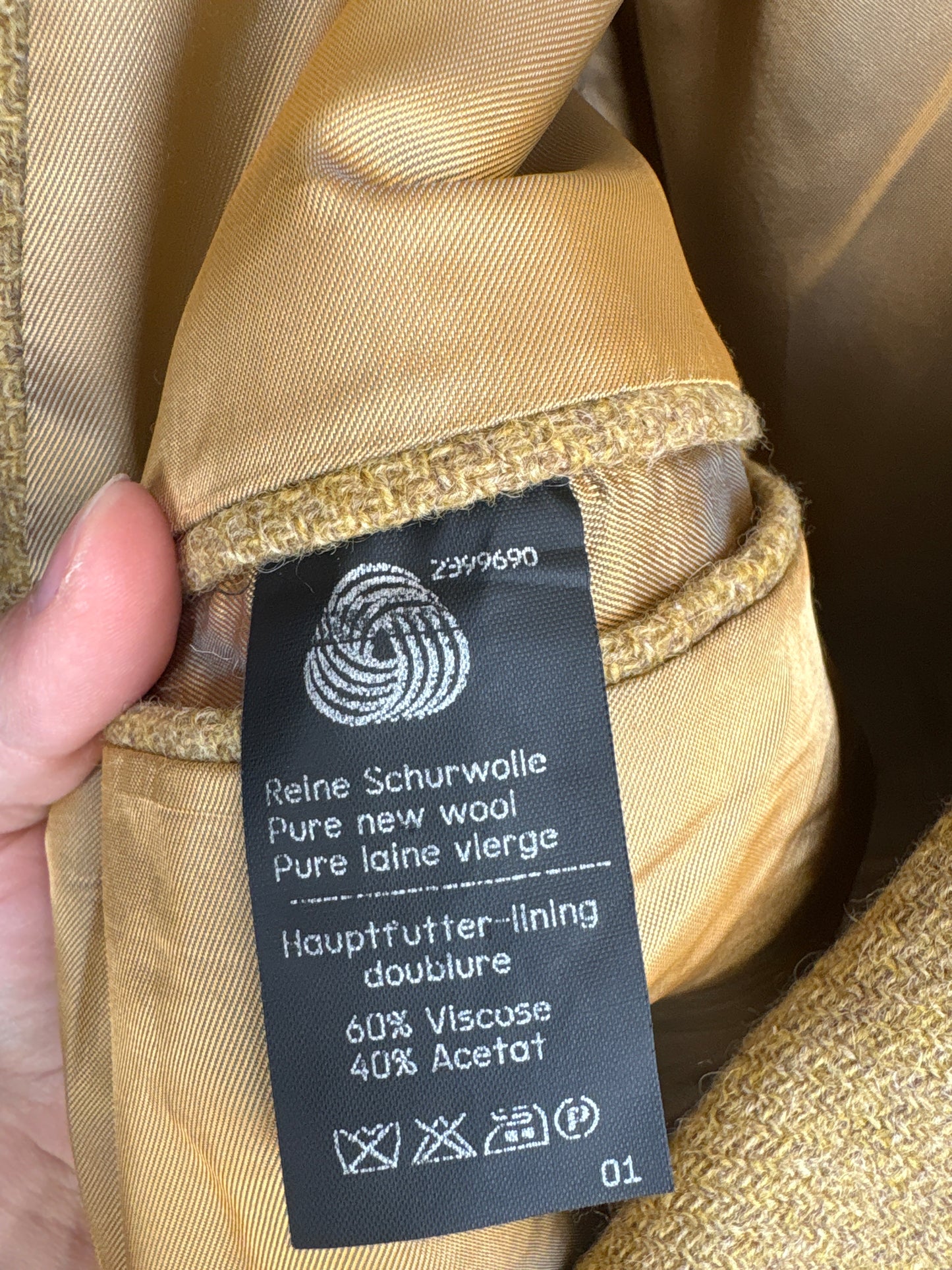 Sacou vintage camel din tweed scotian de lana pura virgină certificată