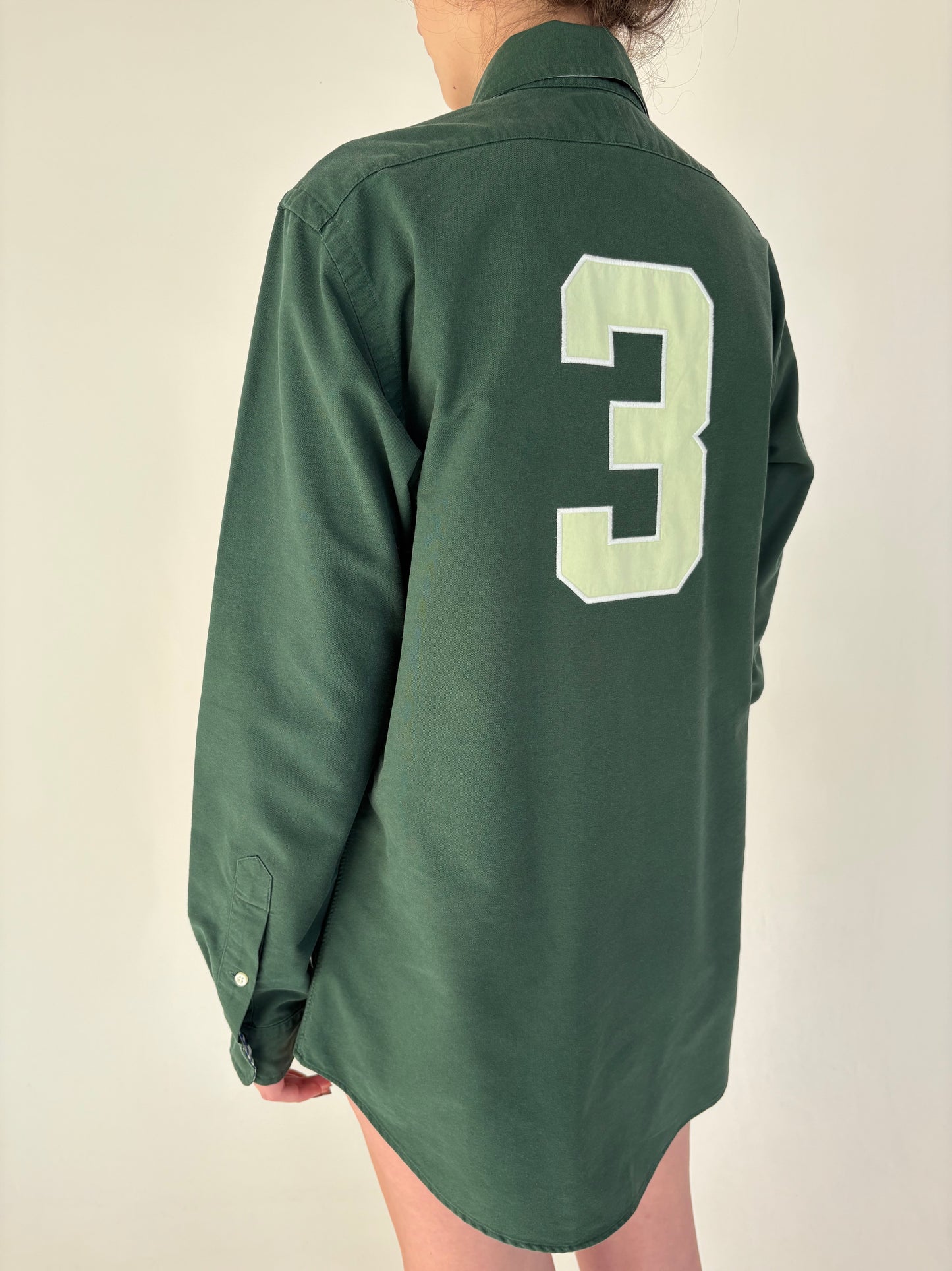 Cămașa sport Ralph Lauren din poplin gros de bumbac forest green