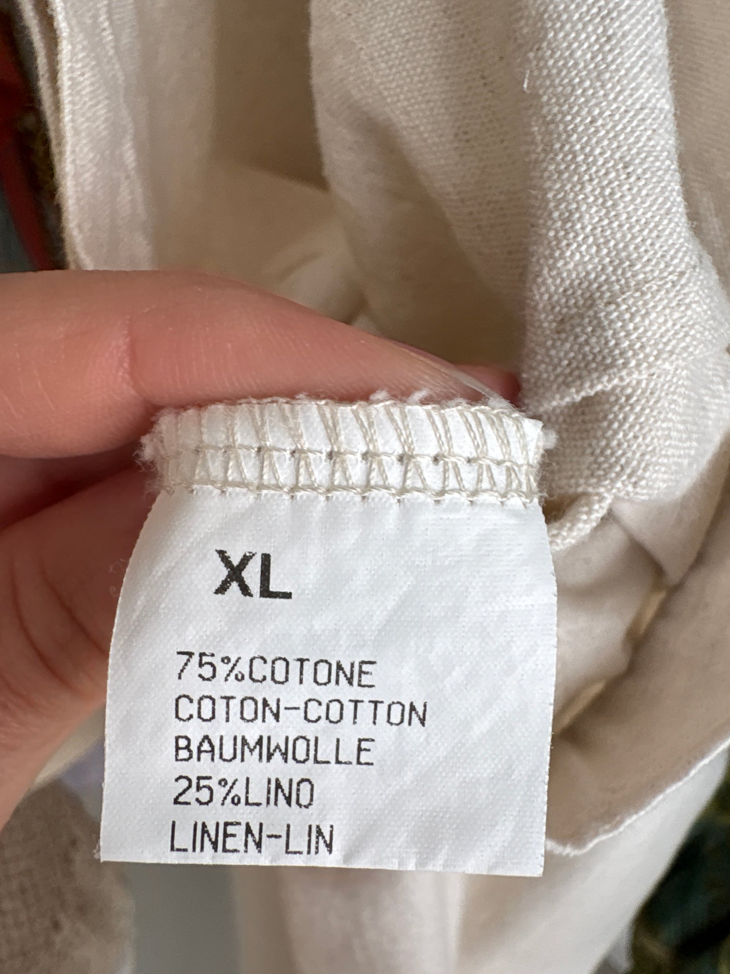 Fustă maxi în croi minimalist light nude din panza excepțională grea de in și bumbac