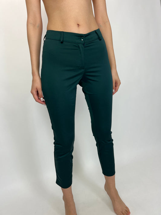 Pantaloni forest green made in Italy elastici