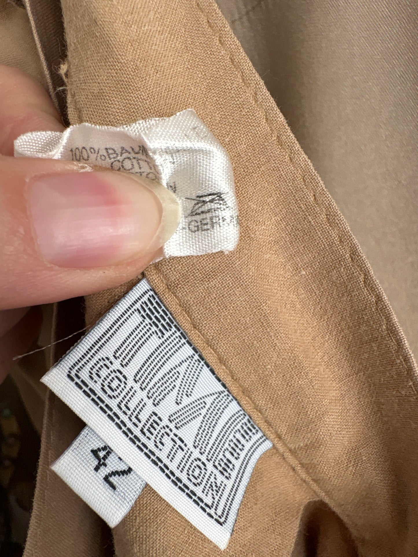 Fustă pantaloni vintage camel din bumbac cu talie ultra înaltă