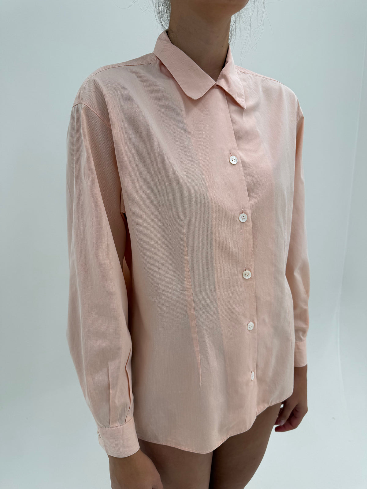 Cămașa Marella by Max Mara peach pink din bumbac gros