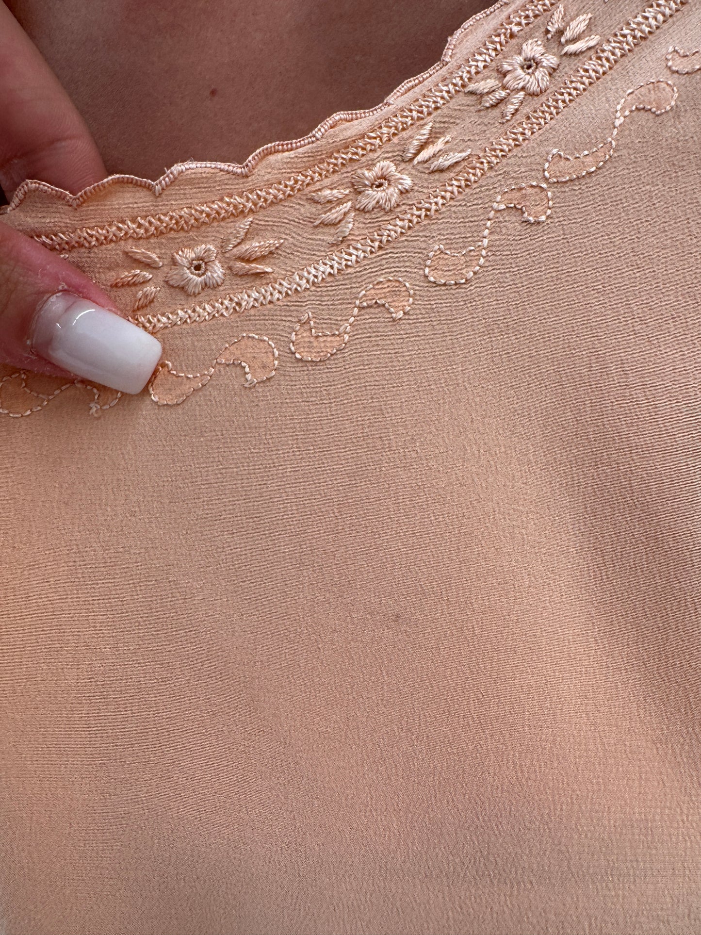 Top vintage bijuterie cu broderie manuală din mătase naturală petite