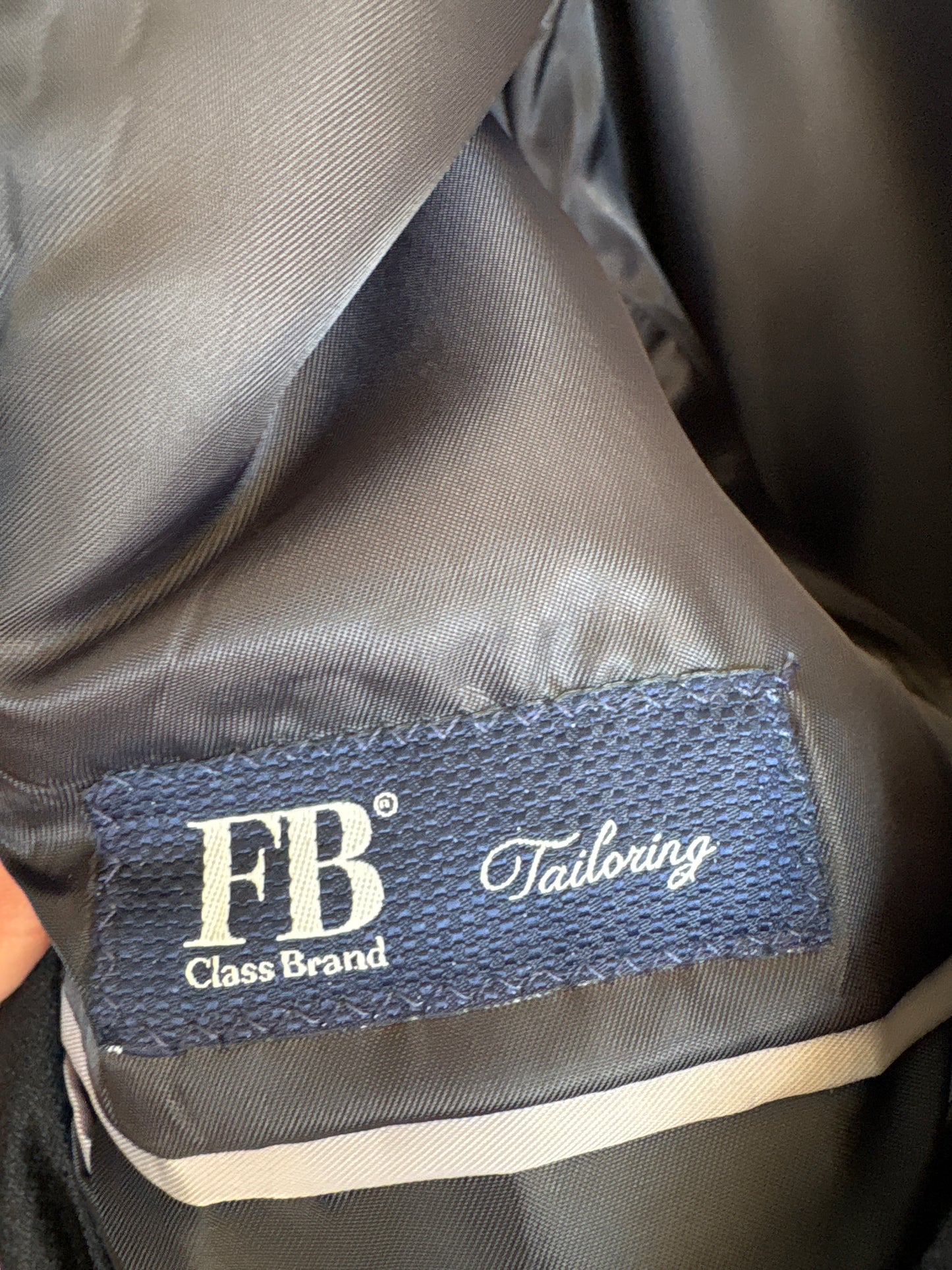 Costum italian Navy blue din stofita de lana extrafina texturată
