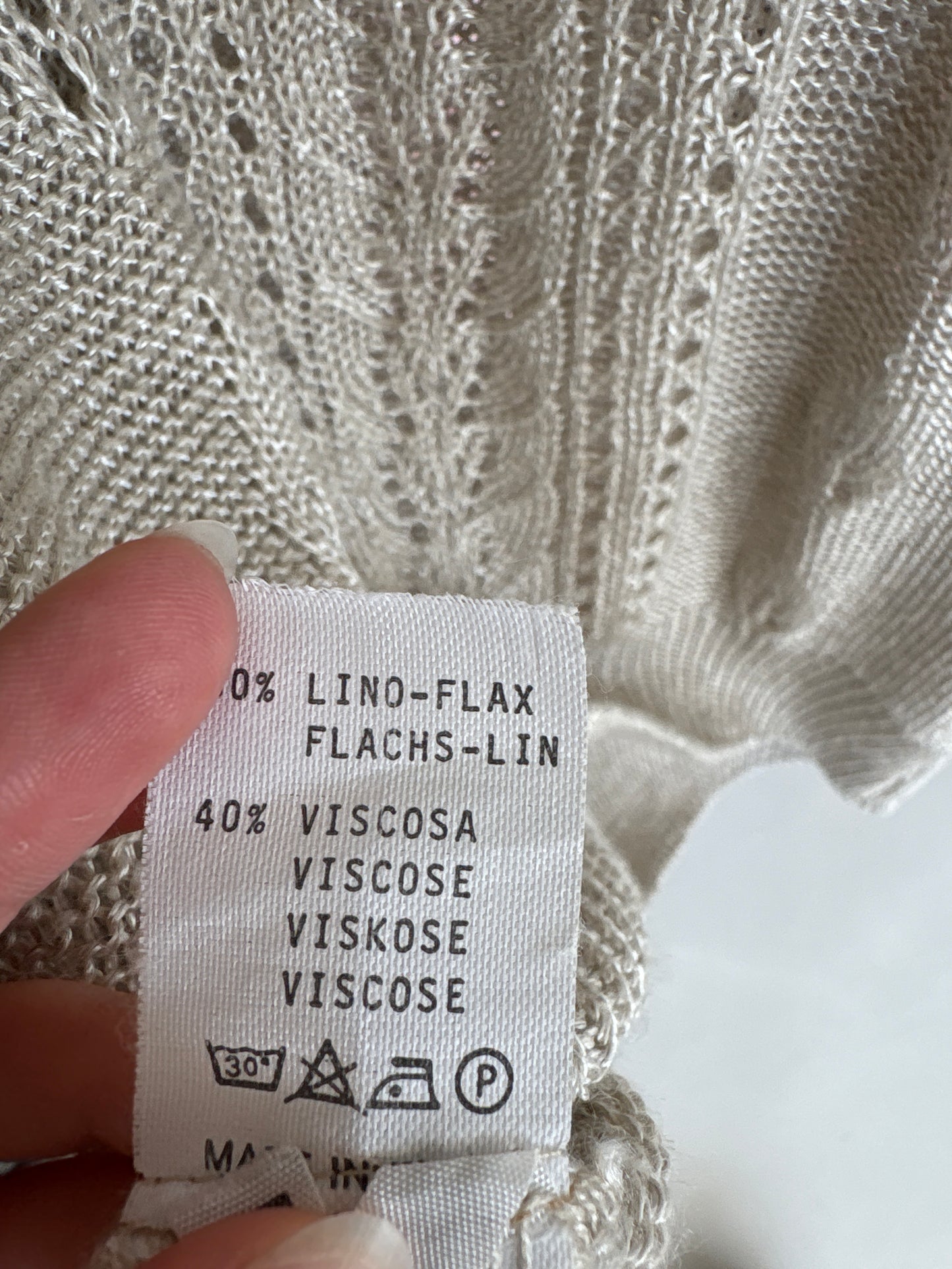 Top italian light nude din jerse excepțional de in cu vâscoza