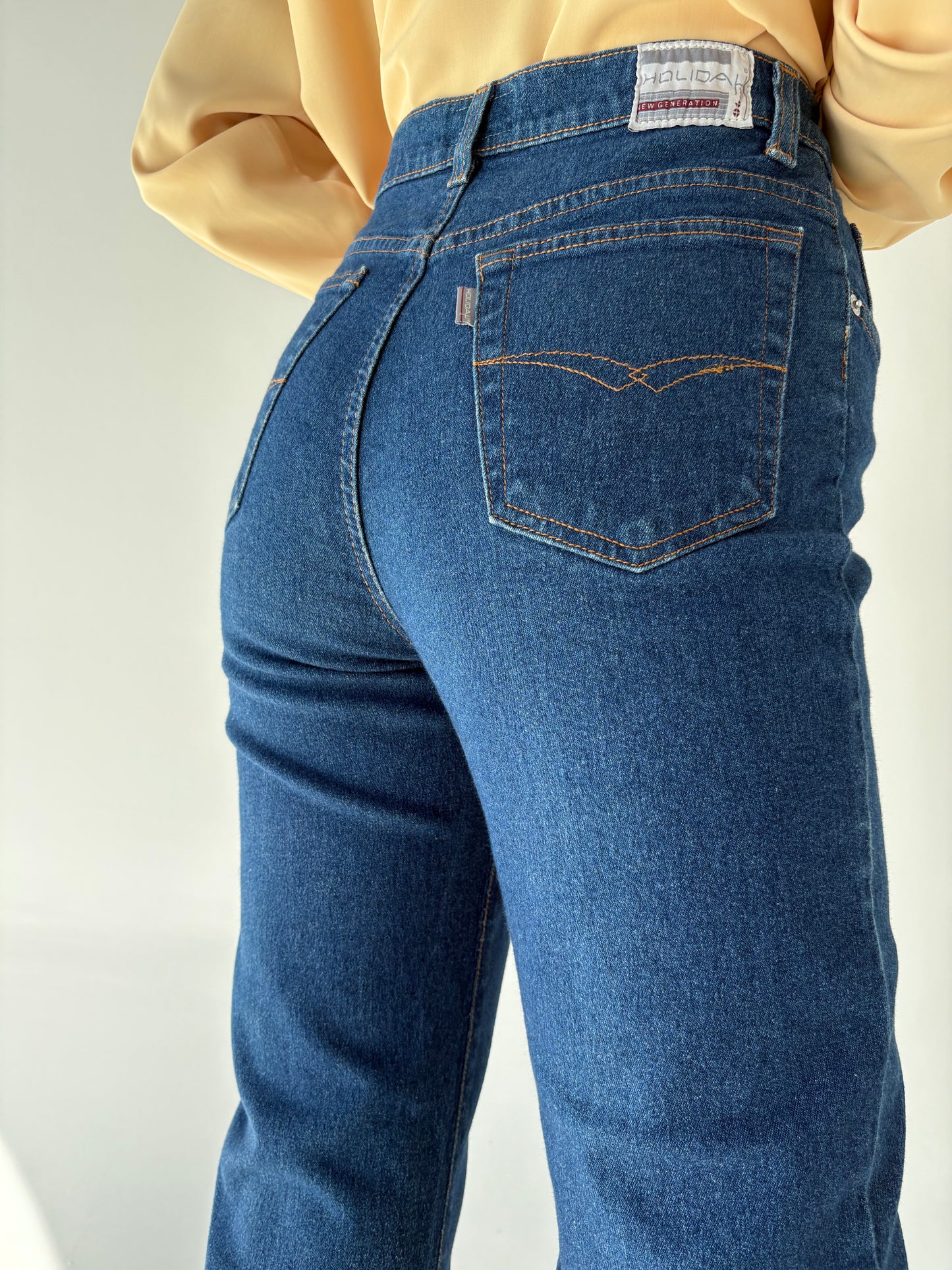 Jeans vintage dark wash ultra confort modelatori cu talie înaltă