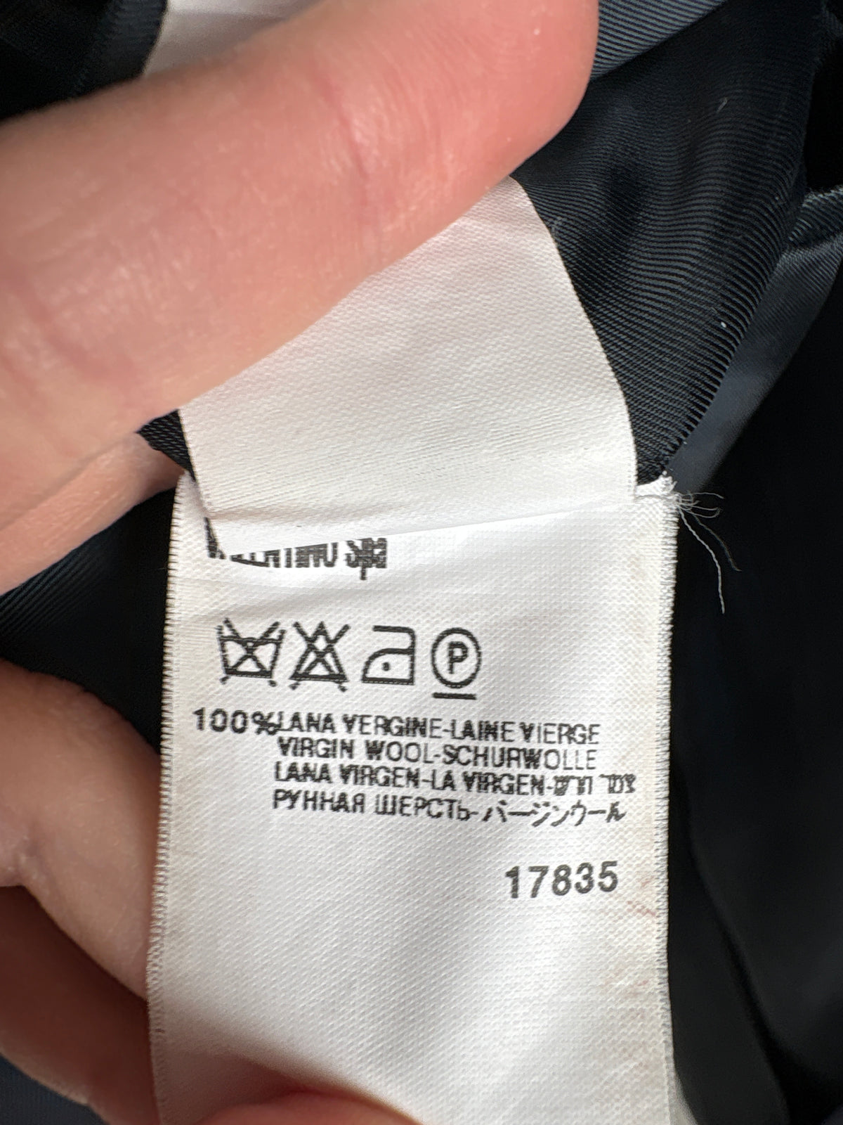 Sacou Valentino Navy blue în carouri fine din lana excepțională