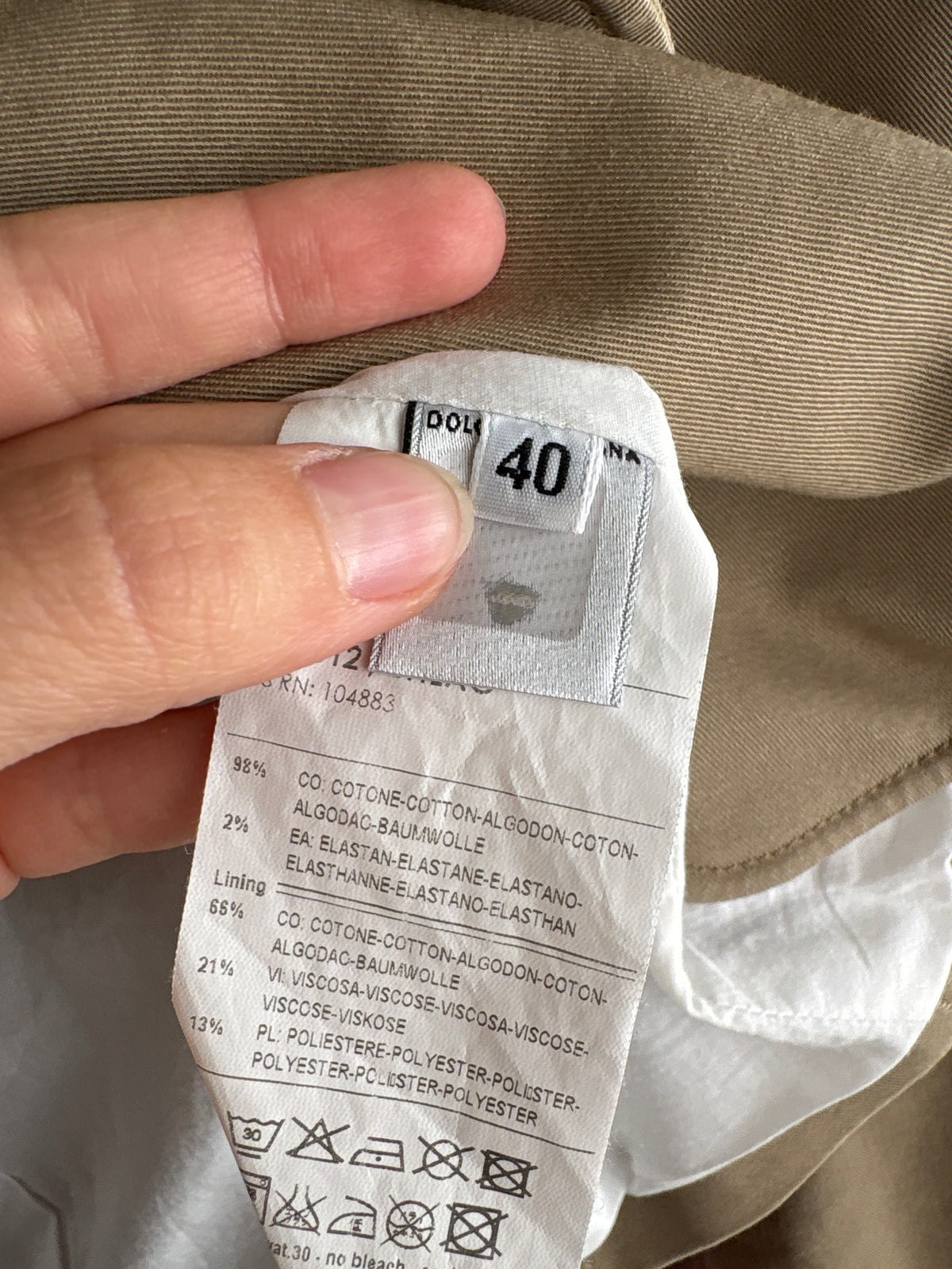 Sacou camel Petite Dolce&Gabbana cambrat din gabardină plină de bumbac