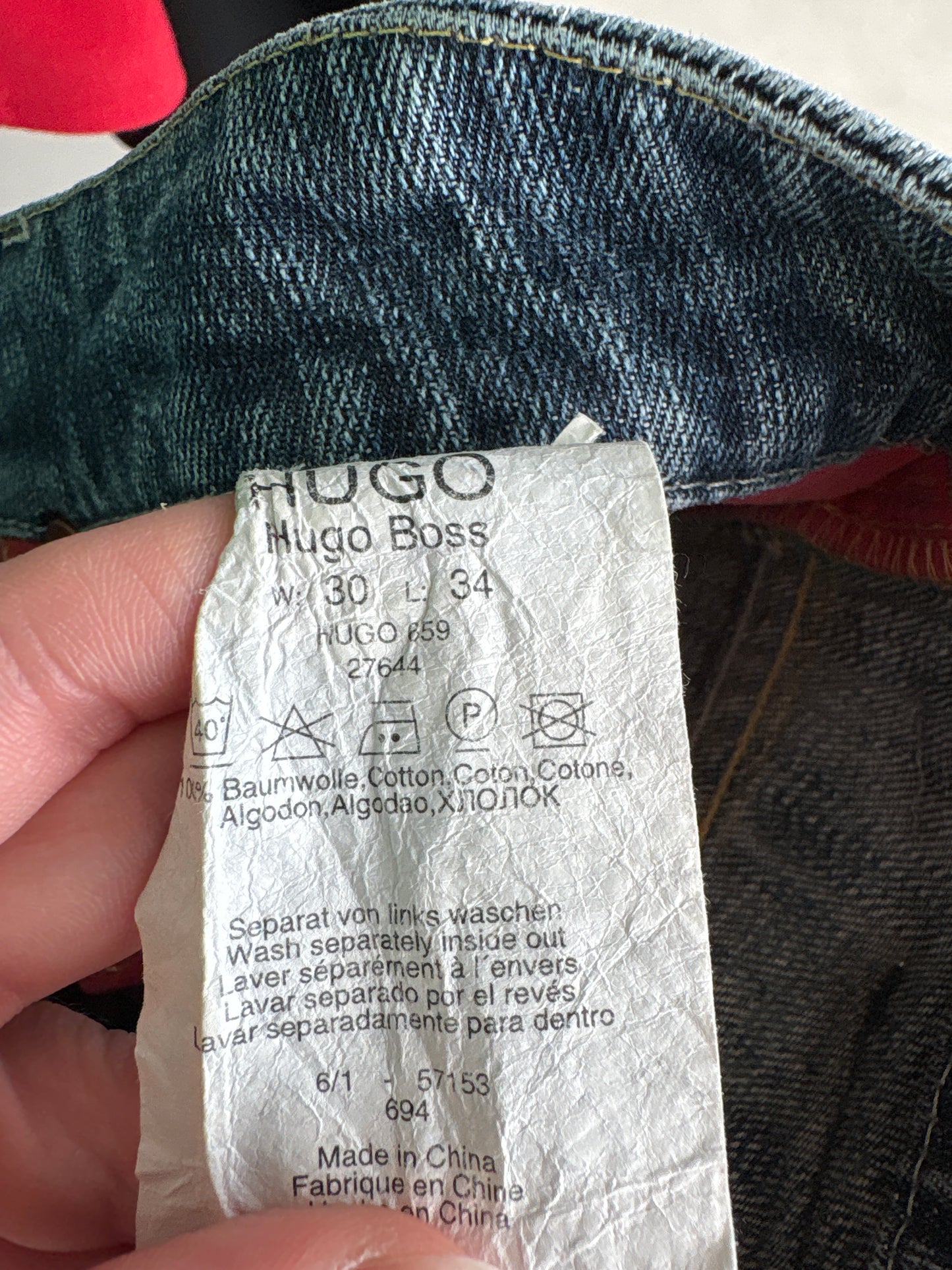 Jeans tall Hugo Boss classic wash in croi actual straight leg spre slim fit