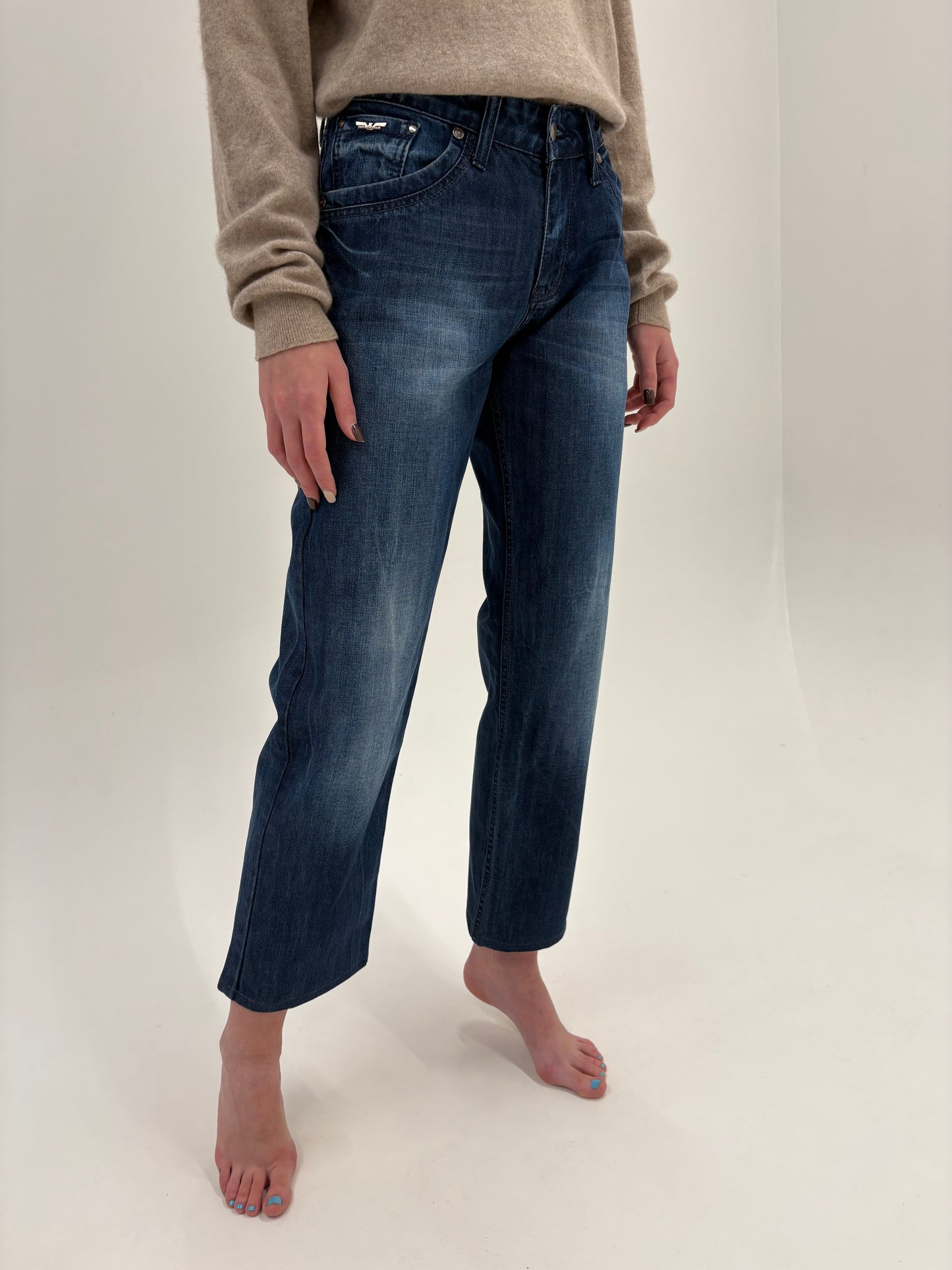 Jeans Armani dark wash plin straight leg