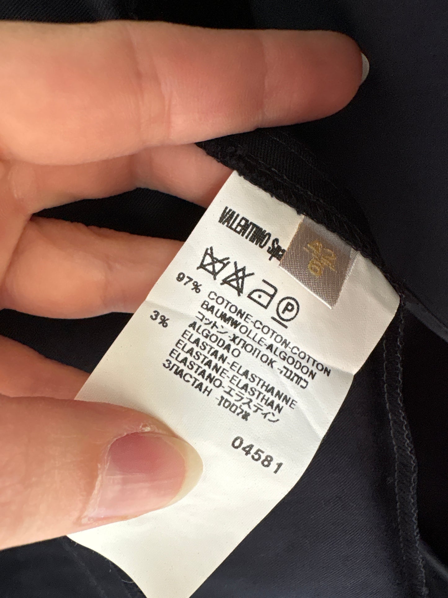 Sacou Valentino cambrat de vară din Navy blue cu revere late și nasturi bijtuterie