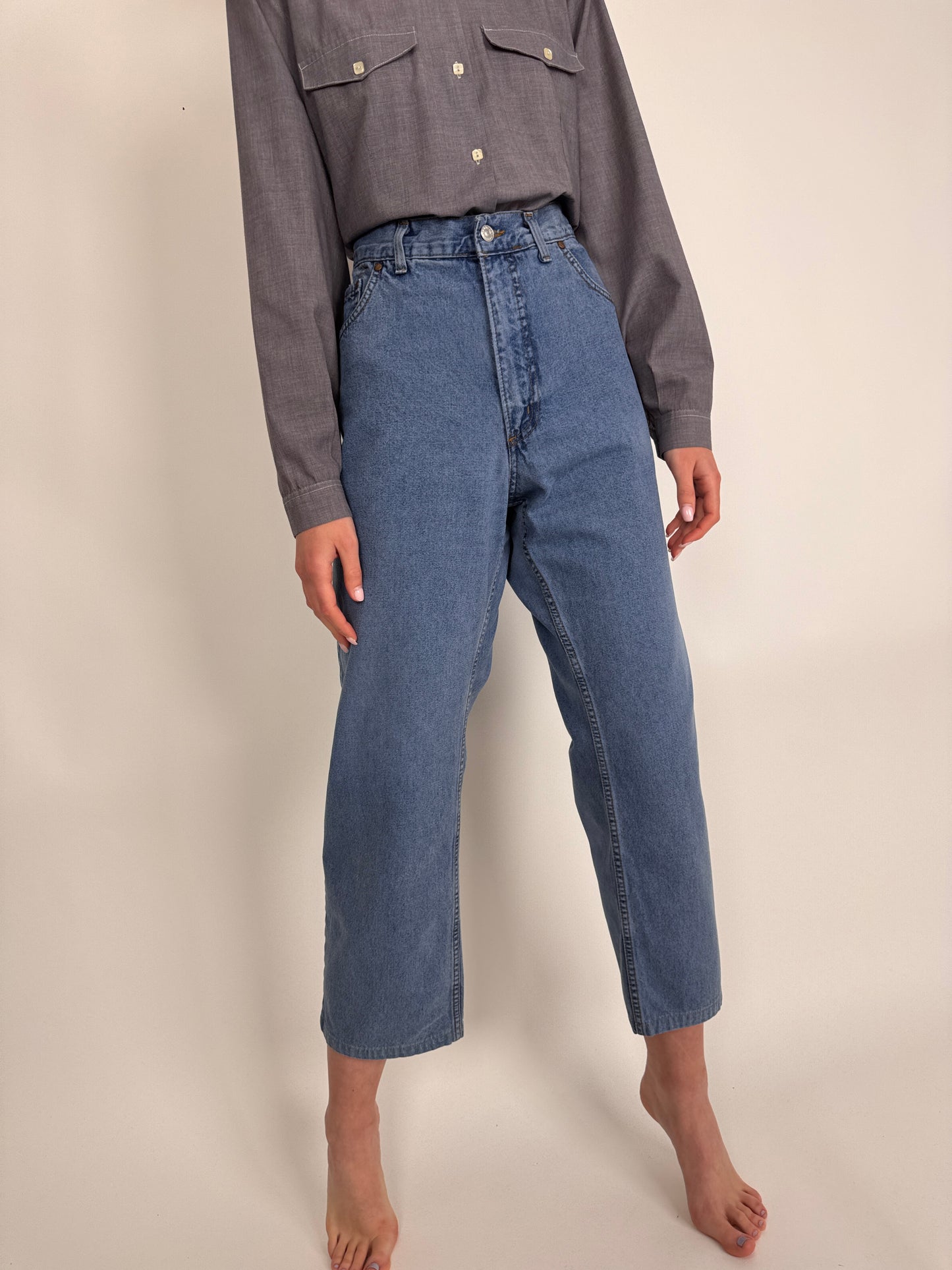 Jeanși vintage premium italienești straight leg classic wash
