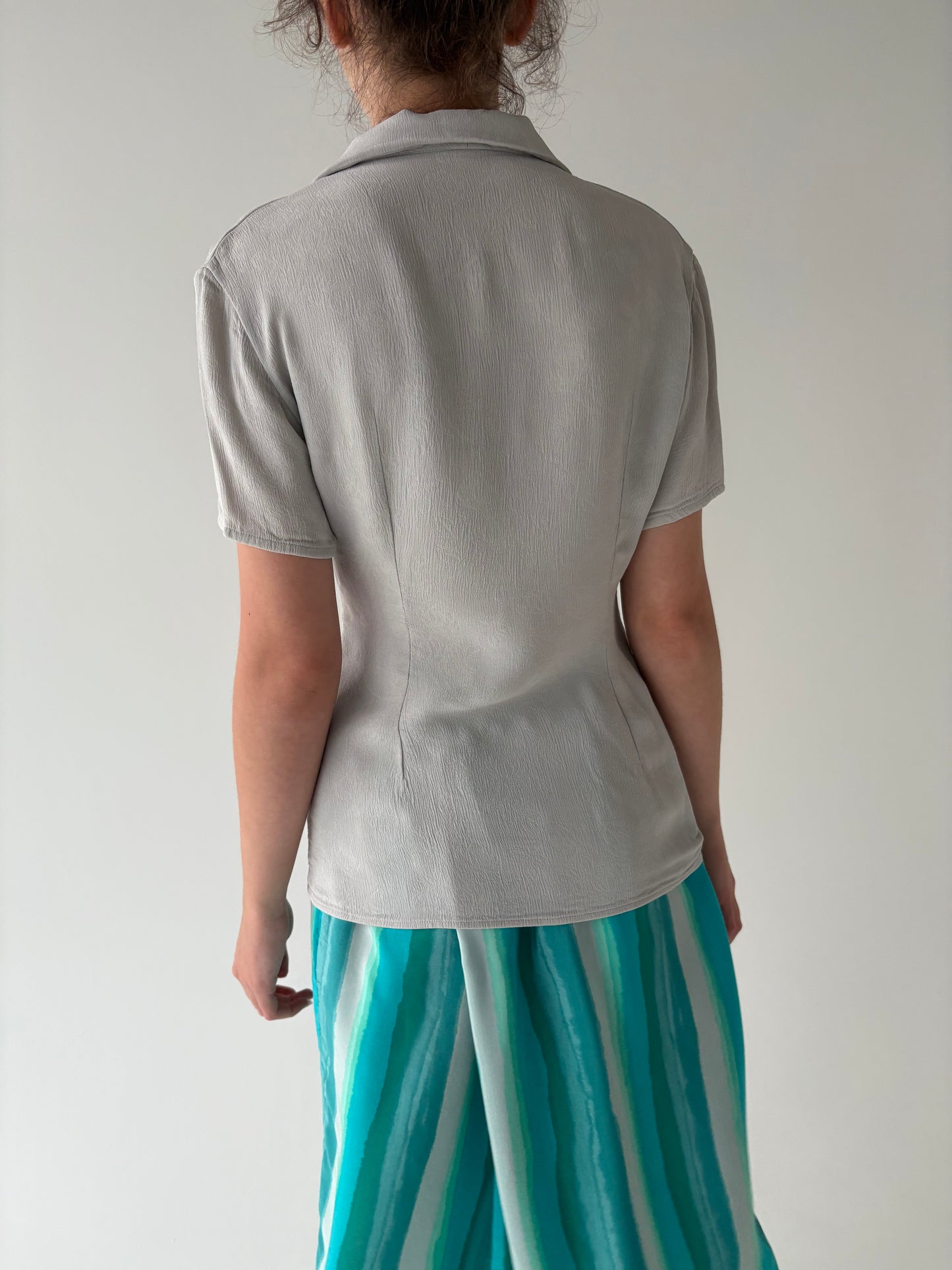 Top vintage cambrat italian warm gray