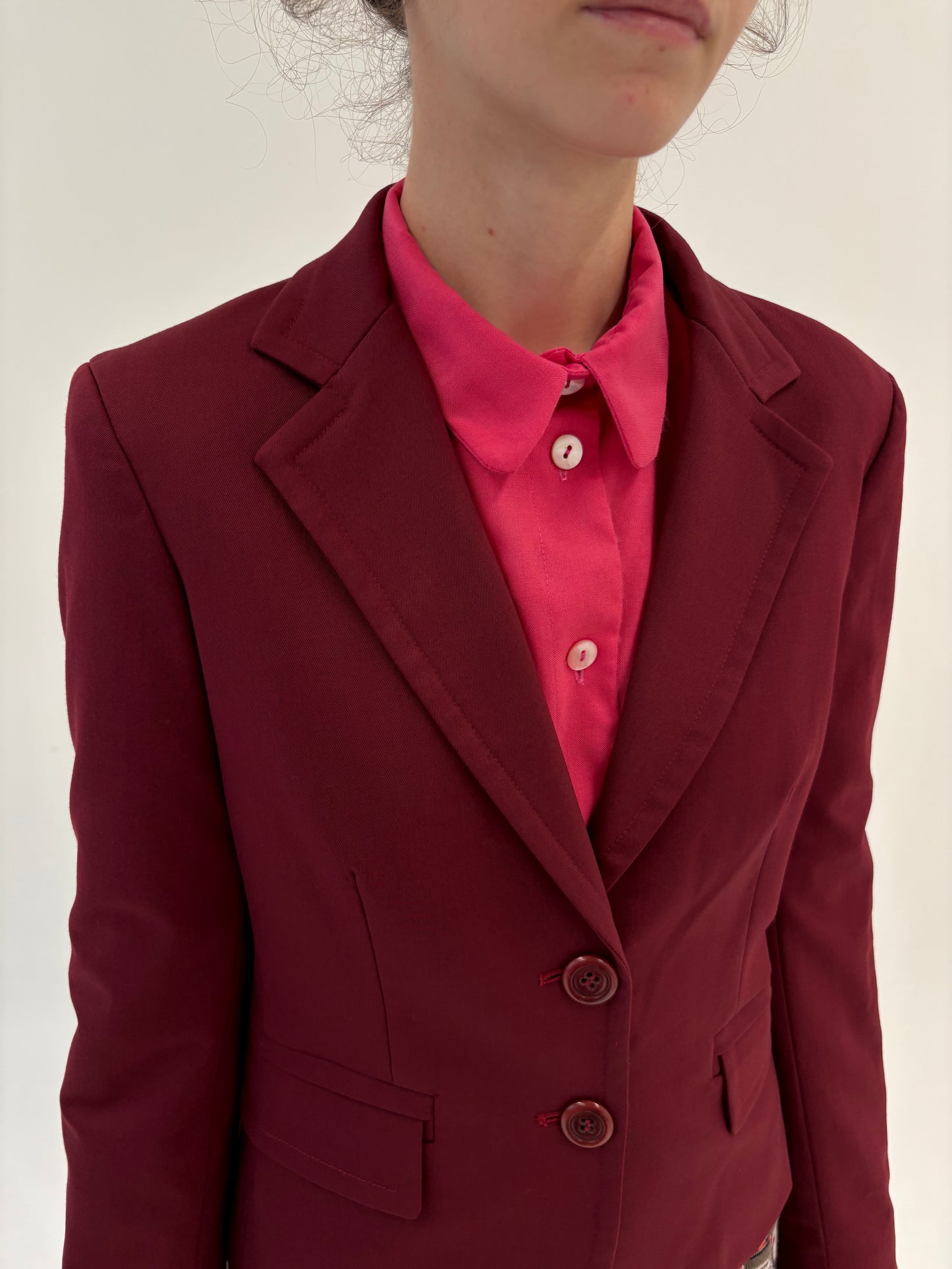 Sacou oxblood Max&Co by Max Mara în croi ușor cambrat din lana extrafina