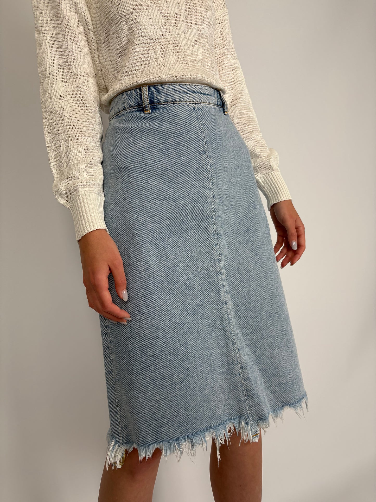 Fustă vintage light wash din jeans