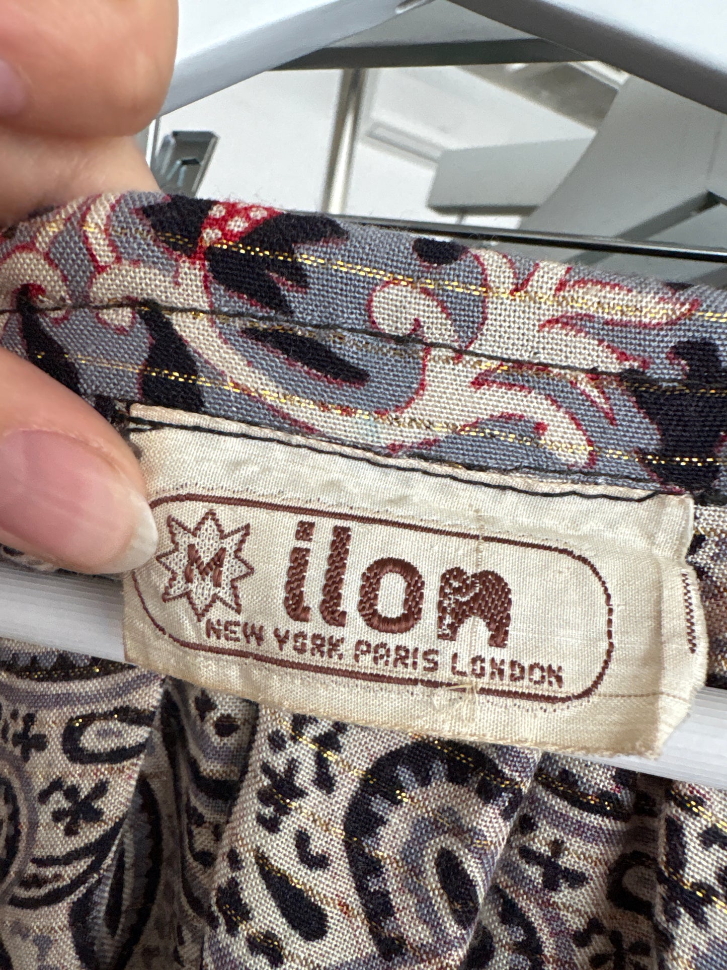 Tunica cu print paisley din panzica cu inserții extrafine de lurex rose gold